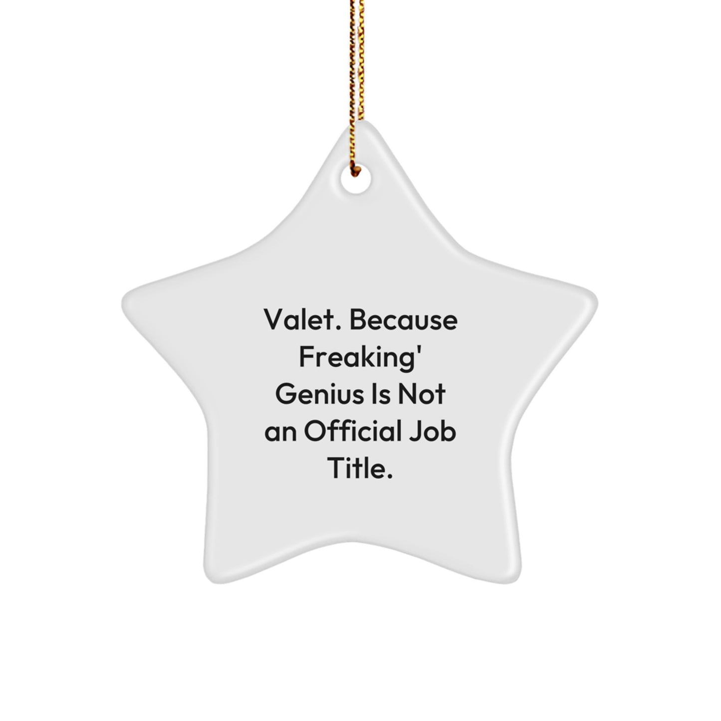 Funny Valet Gifts from Friends, Star Ornament for Men, Valet Star Shaped Christmas Unique Gifts - Image 1