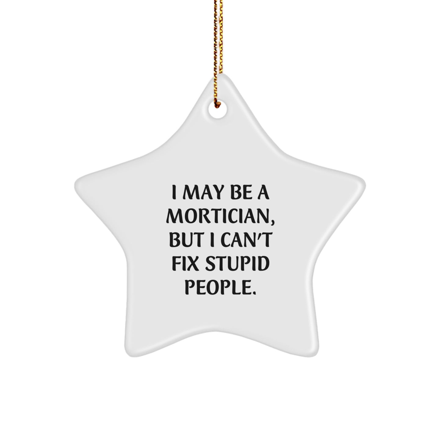 Funny Mortician Star Ornament Gifts from Family, Friends, and Coworkers - Perfect for Men and Women, 'I May Be A Mortician, But I Can't Fix Stupid People' Christmas Unique Gifts - Image 1