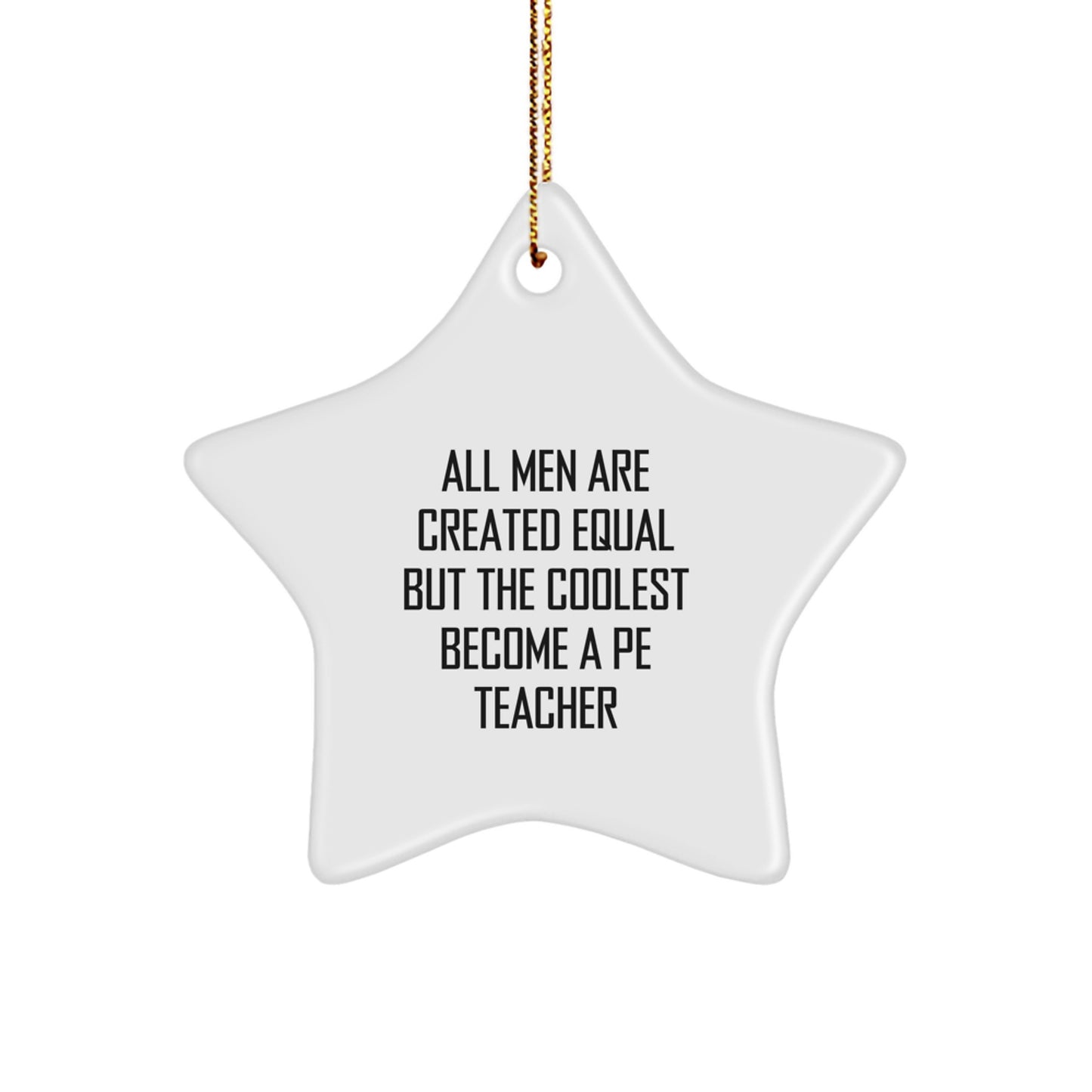 Funny PE Teacher Gifts, Star Ornament for Men, Unique Christmas Unique Gifts from Friends, Coolest PE Teacher Star Ornament - Image 1