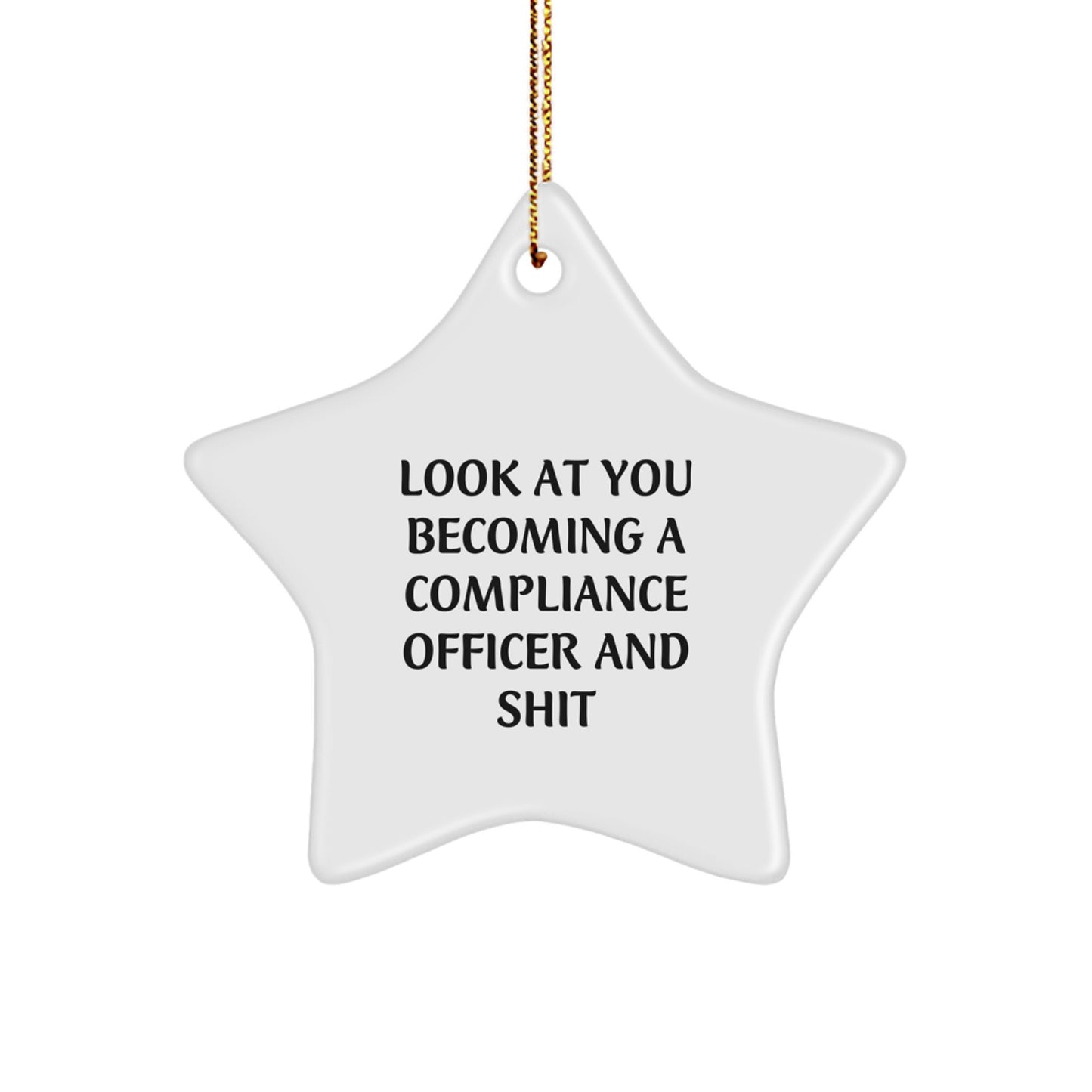 Funny Compliance Officer Star Ornament Gifts for Men, Women, Friends, Coworkers, Family - Look At You Becoming A Compliance Officer And Shit Christmas Unique Gifts - Image 1