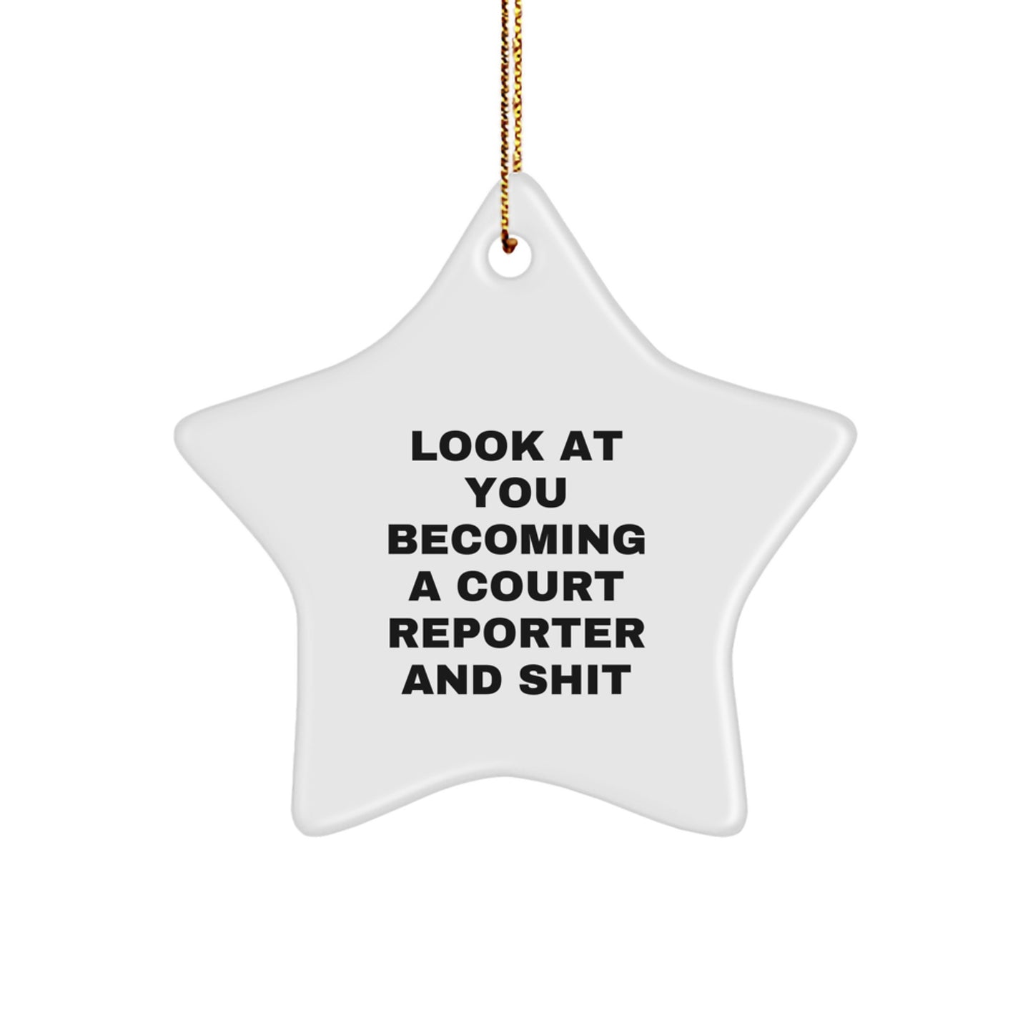 Funny Court Reporter Gift Star Ornament for Christmas Unique Gifts from Friends to Court Reporter - Image 1