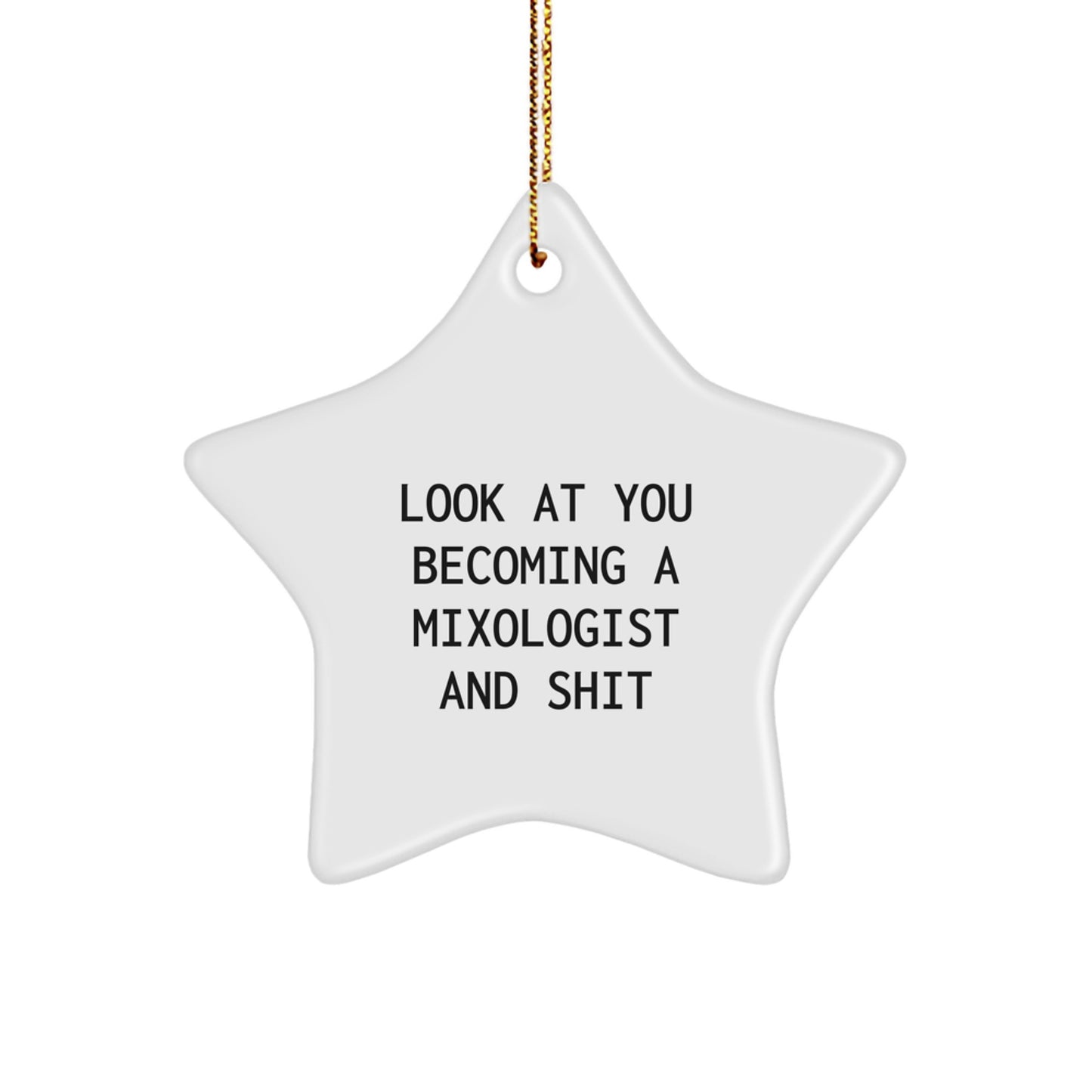 Gifts for Mixologist Friends and Family - Star Ornament Funny Quote 'Look At You Becoming A Mixologist And Shit' Christmas Unique Gifts from Men, Women, Coworkers - Image 1
