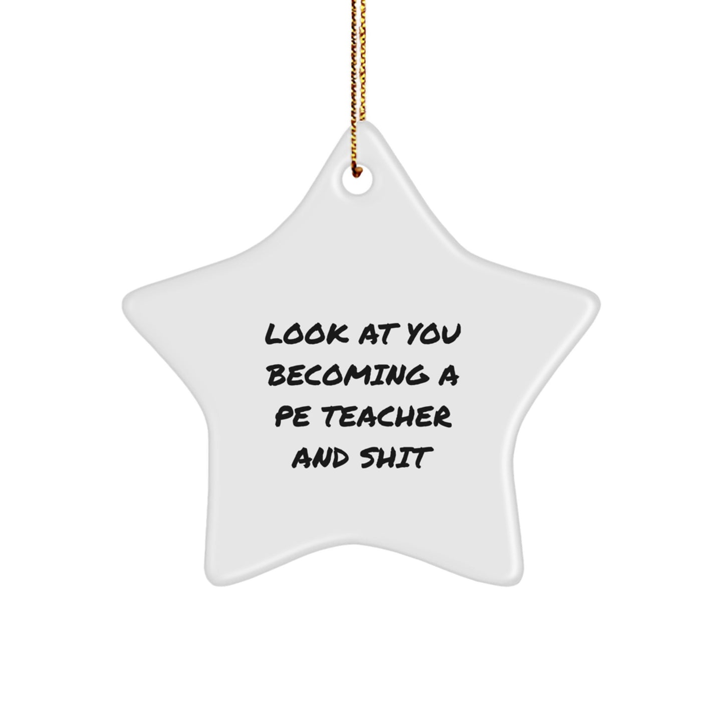 Funny PE Teacher Star Ornament Gifts from Friends, Unique Christmas Unique Gifts for PE Teachers, Star Shaped Decoration - Image 1