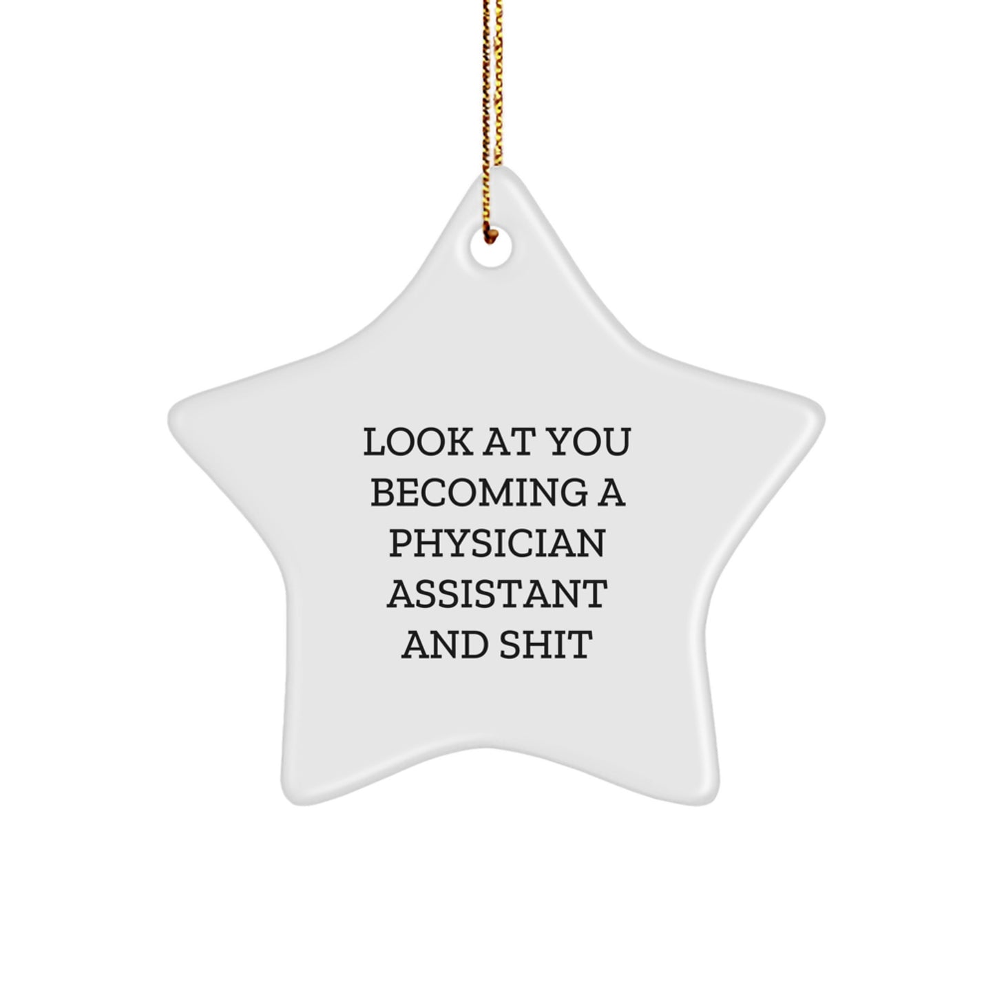 Funny Physician Assistant Star Ornament, Gifts from Men to Women, Coworkers, Family - 'Look At You Becoming A Physician Assistant And Shit' - Christmas Unique Gifts for Physician Assistant - Image 1