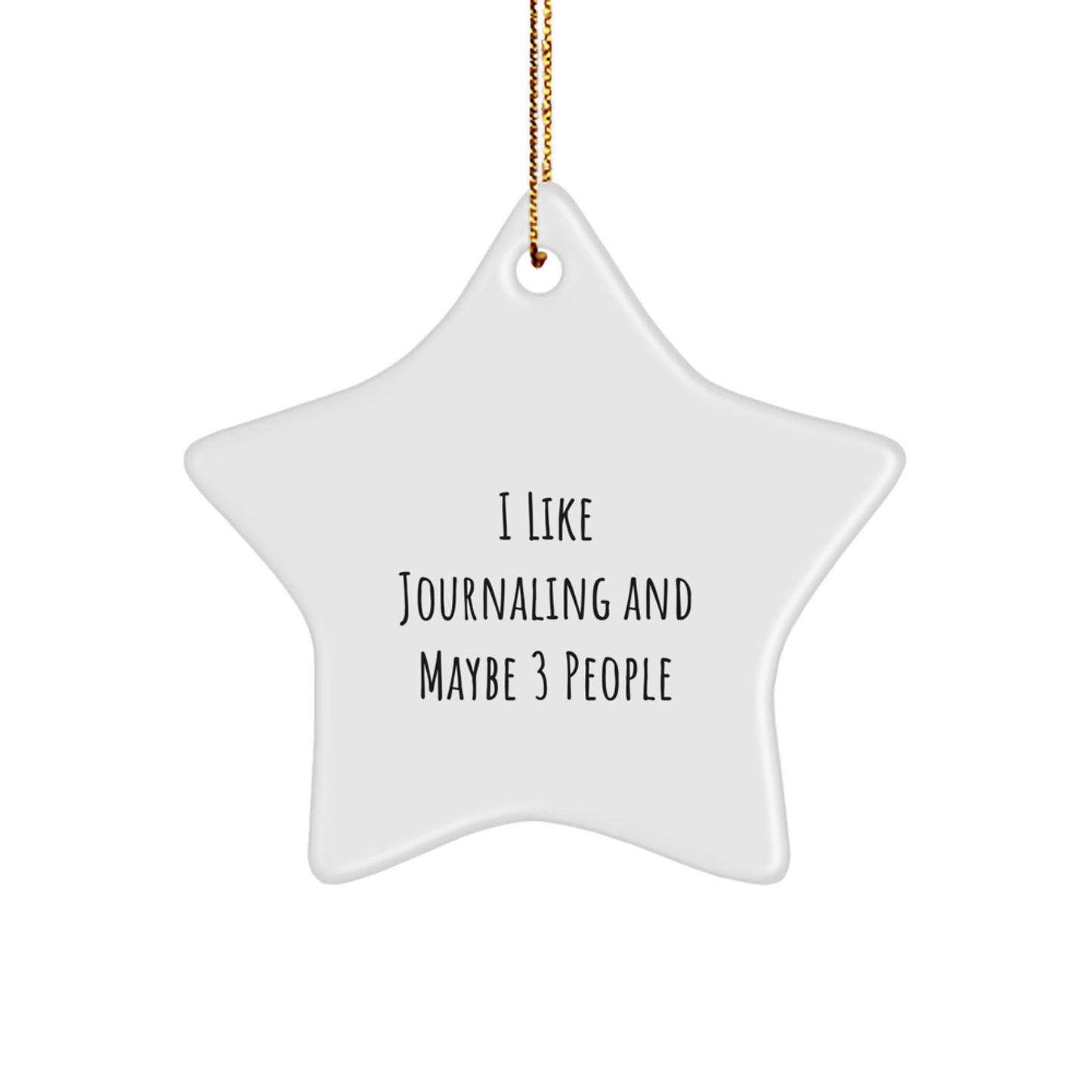 Funny Journaling Star Ornament Gifts from Friends for Journaling Lovers, White Star Shaped Decoration, Perfect for Christmas Unique Gifts - Image 1