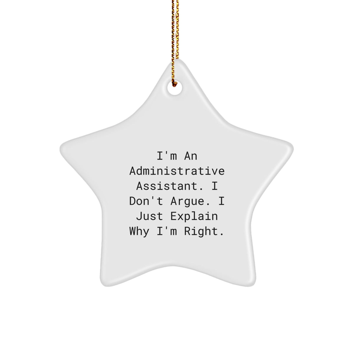 Christmas Gift Administrative Assistant Ornament - I Don't Argue, Just - Image 1