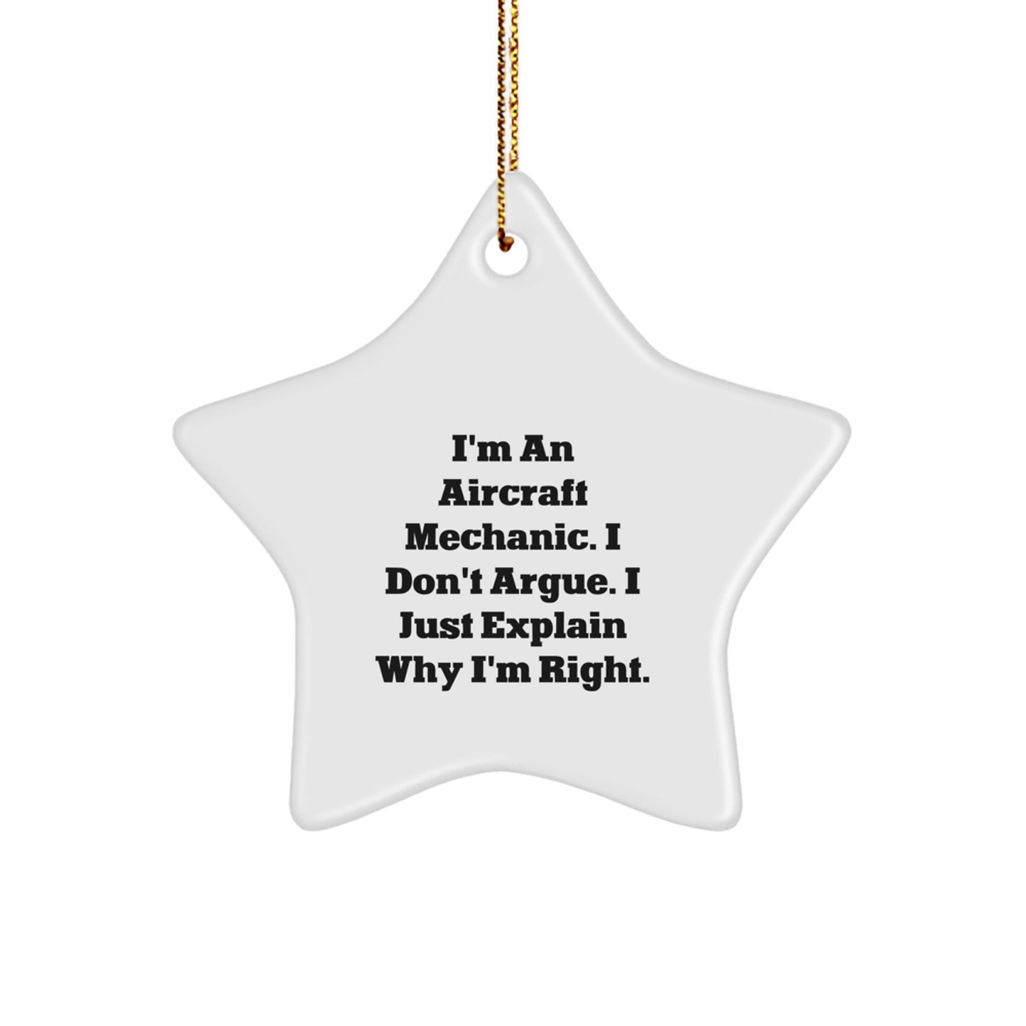 Aircraft Mechanic Gifts from Men Friends to Friends of Aircraft Mechanics, Funny Star Ornament for Christmas Unique Gifts - Image 1