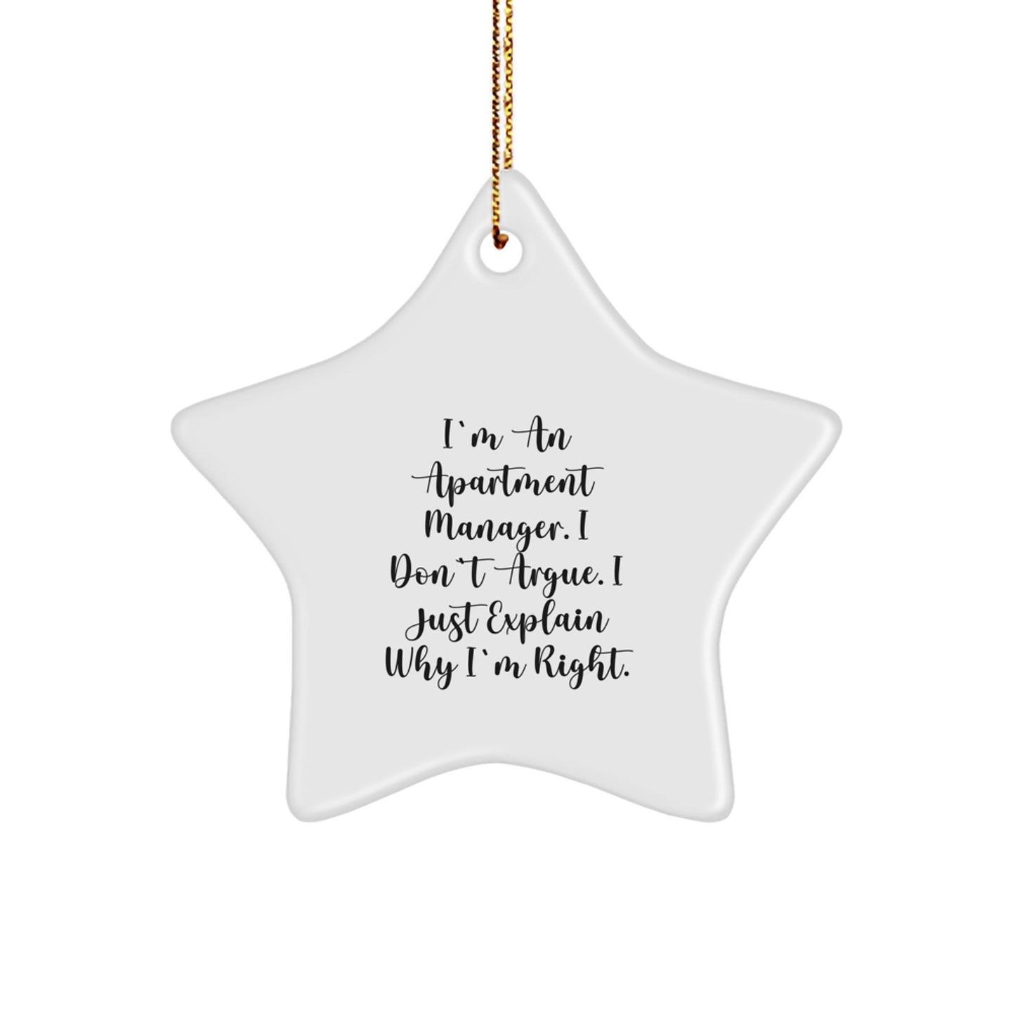 Gifts from Apartment Manager Enthusiasts, Funny Star Ornaments for Christmas, Unique Star Shaped Decorations for Apartment Manager Friends - Image 1