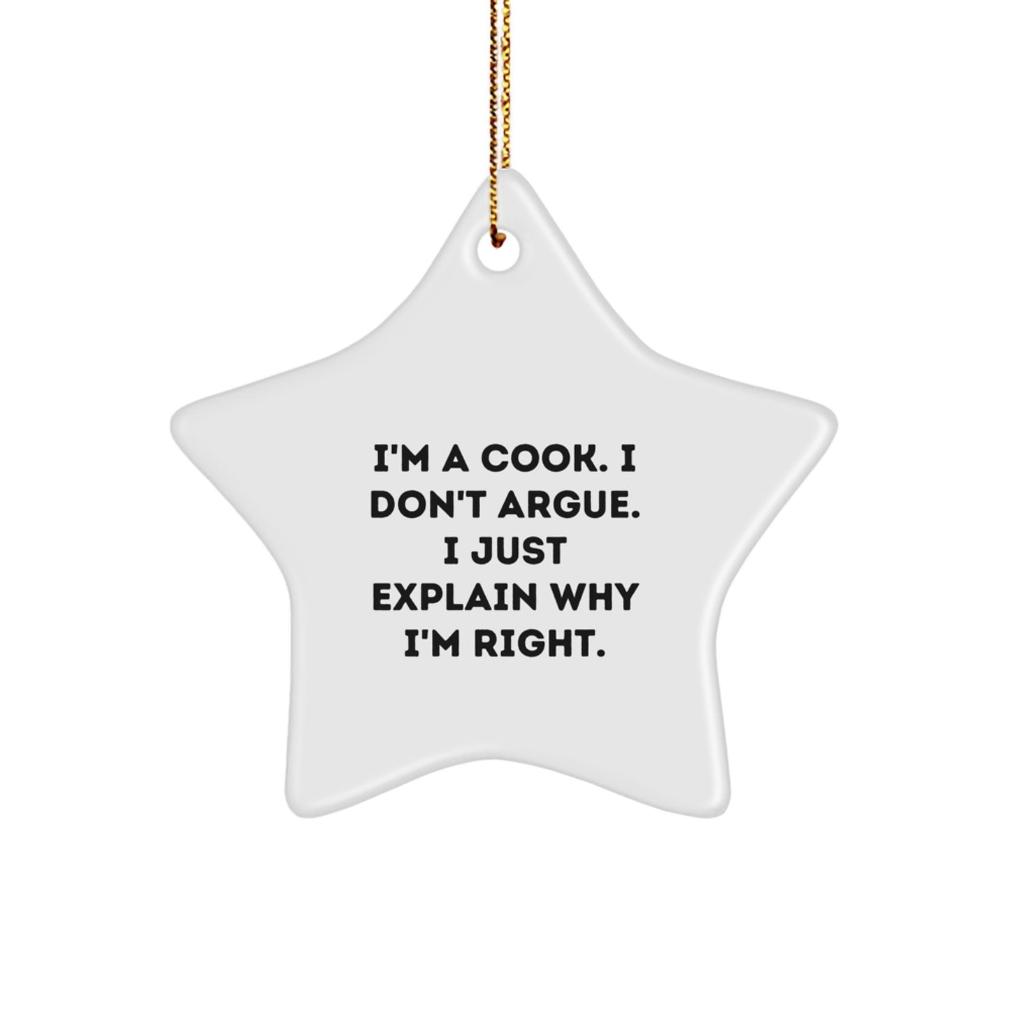 Funny Cook Gifts from I'm a Star Ornament for Christmas Unique Presents - Image 1