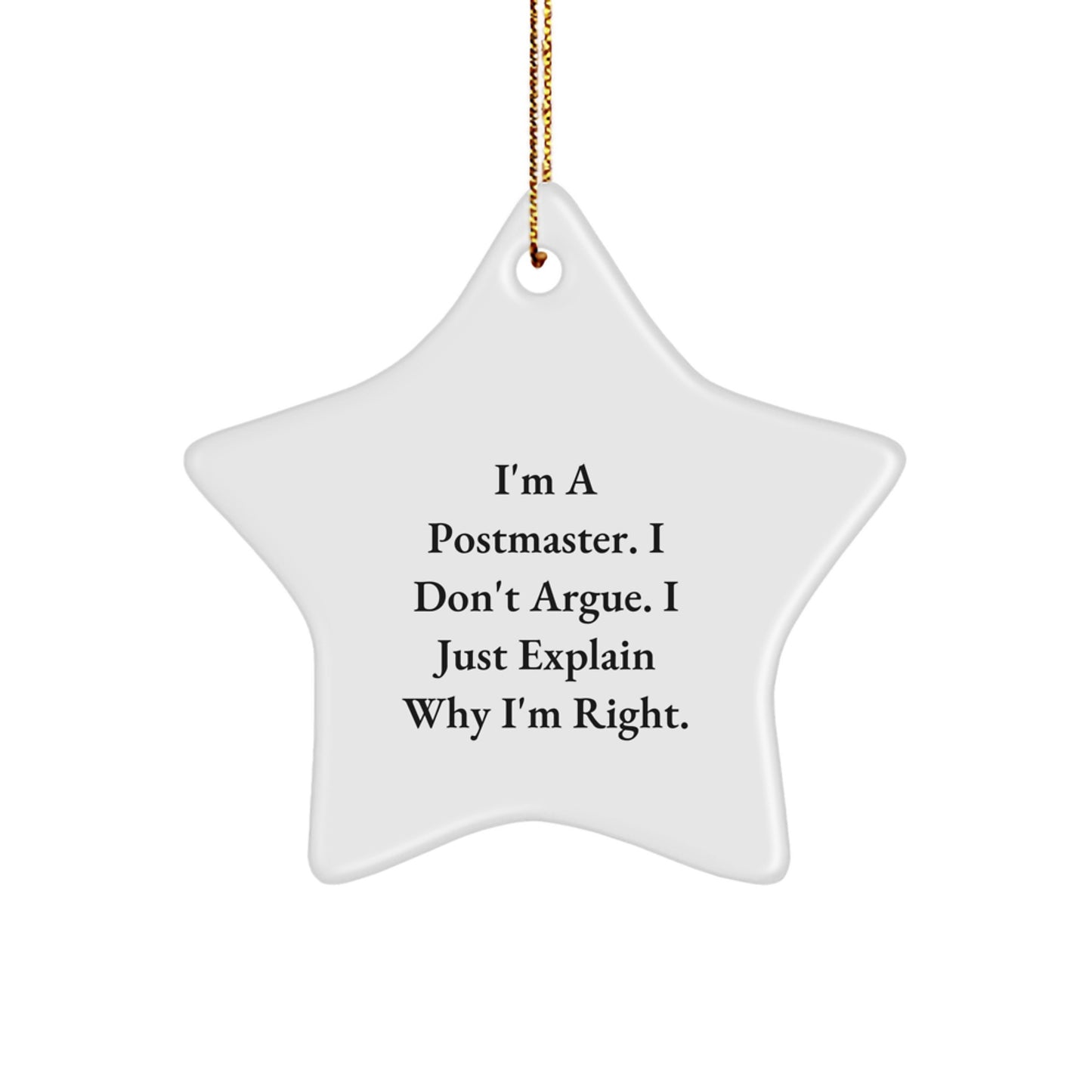 Star Christmas Ornament for a Best Friend Gift – Postmaster Quote - Image 1