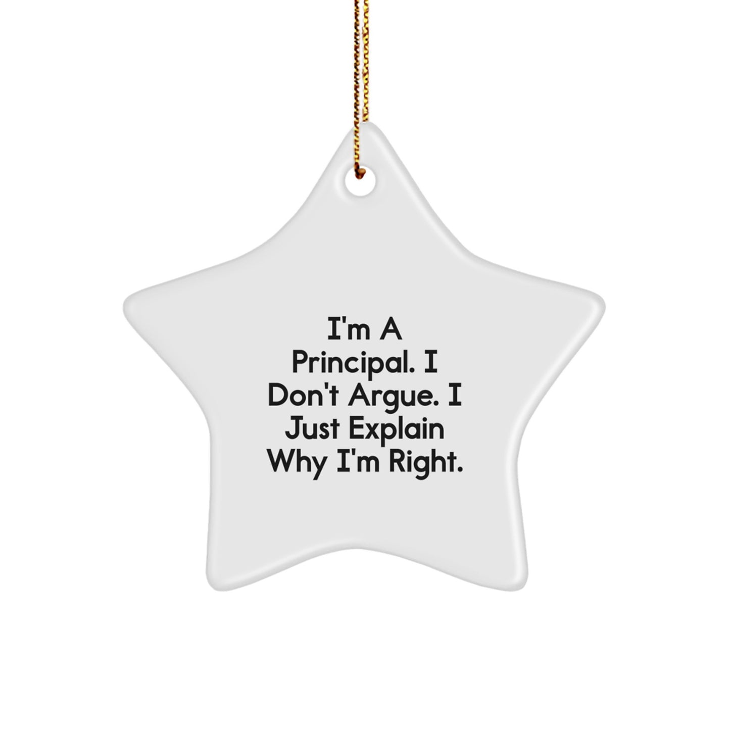 Funny Principal Star Ornament Gifts from Family for Men, Women, Friends, Coworkers, or Principals' Christmas Unique Gifts - Image 1