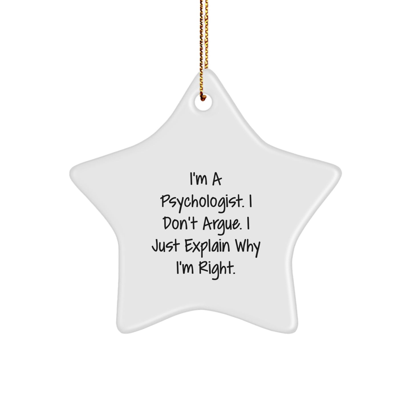 Funny Psychologist Star Ornament Gifts from Friends for Psychologists at Christmas Unique Gifts - Image 1