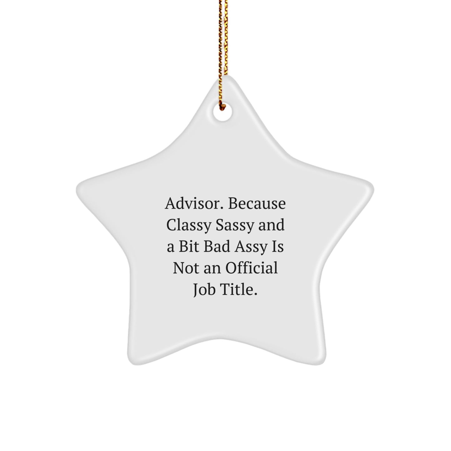 Funny Advisor Gifts, Star Ornament with Sass, Gifts from Friends for Christmas, Vibrant Quote - Image 1