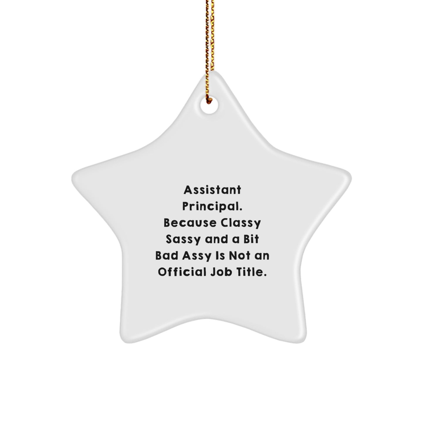 Funny Assistant Principal Gifts for Christmas - Star Ornament with Gold Cord, Gifts from Friends to Assistant Principal, Perfect Addition to Your Christmas Decor - Image 1