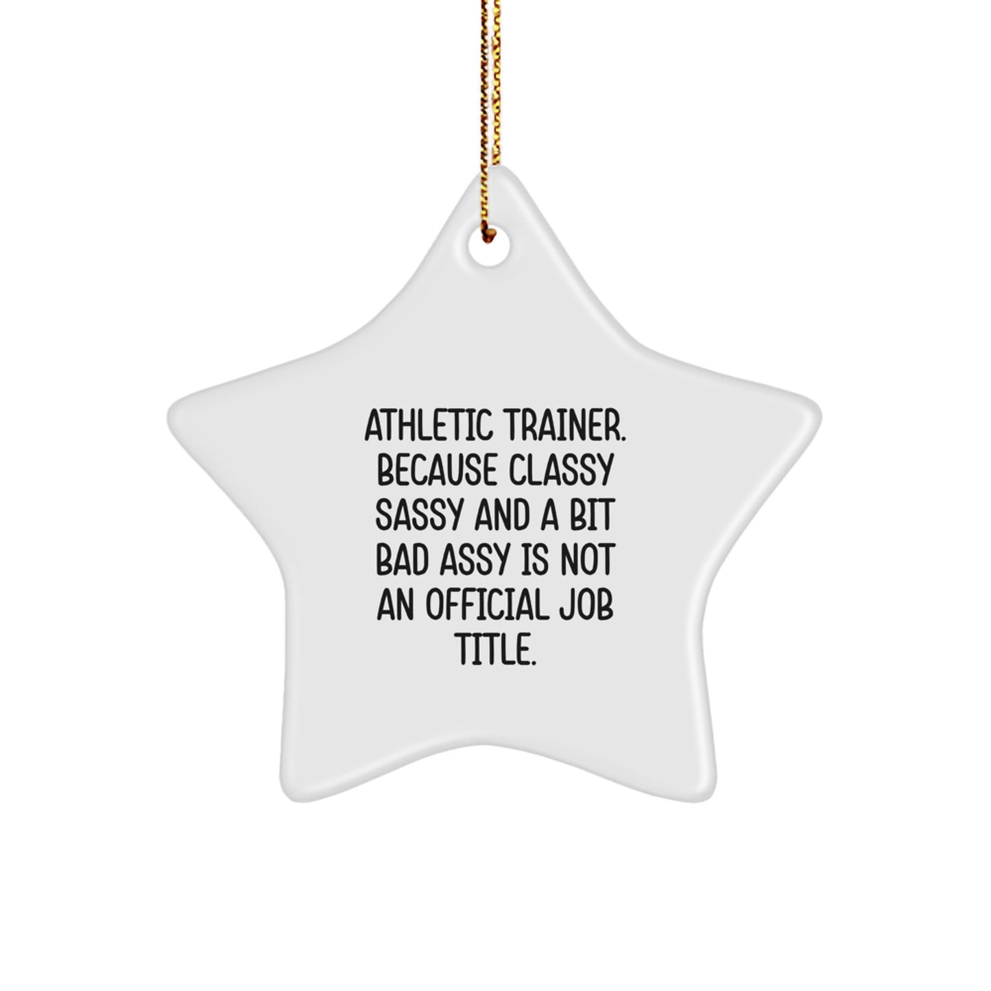 Funny Athletic Trainer Star Ornament Gifts from Men to Women - Classy Sassy and a Bit Fearlessy Is Not an Official Job Title - Christmas Unique Star Ornaments for Happy Kids and Adults - Image 1