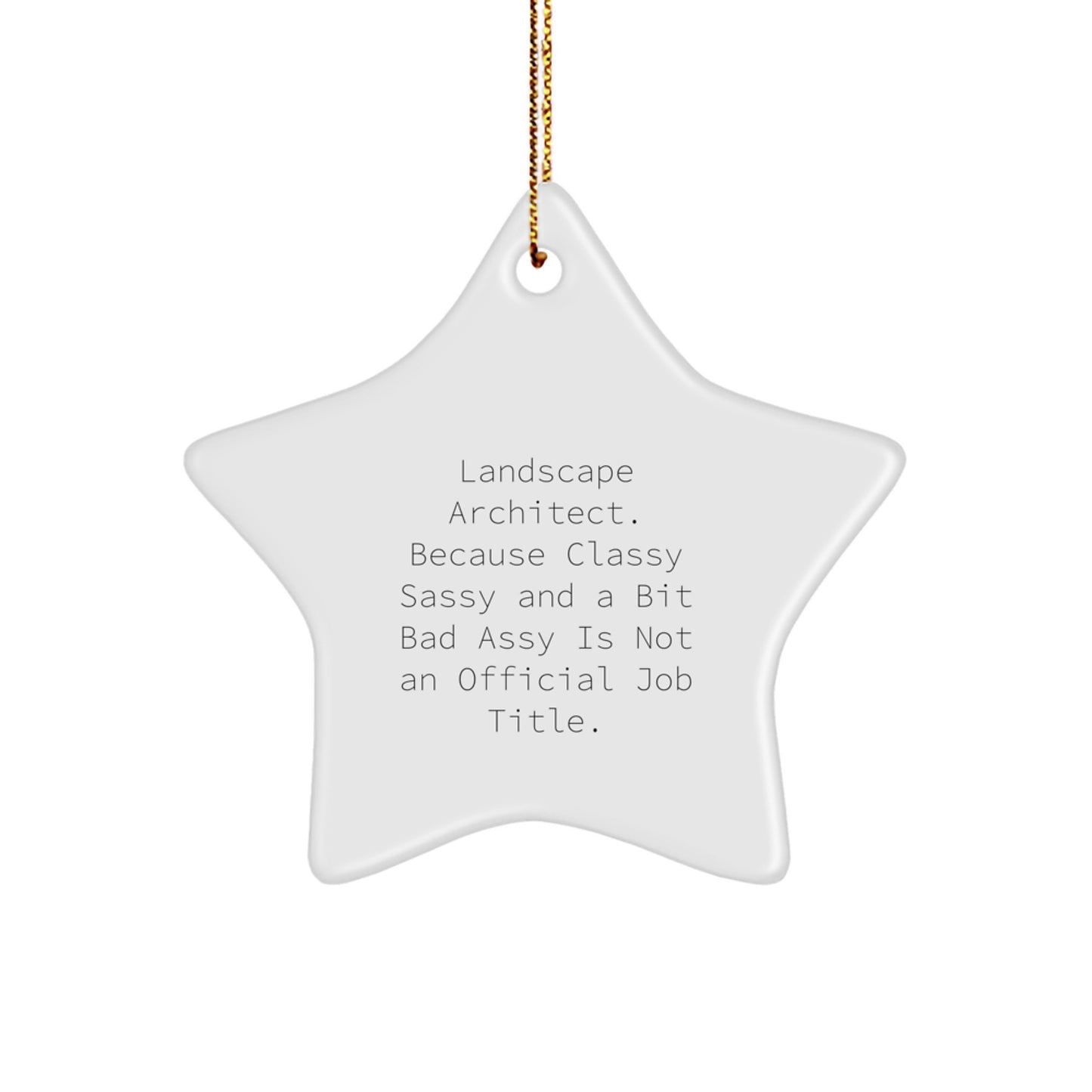 Funny Landscape Architect Gifts, Star Ornament, 'Landscape Architect. Because Classy Sassy And A Bit Fearlessy Is Not An Official Job Title.' Christmas Ornament for Friends, Family, or Coworkers - Image 1