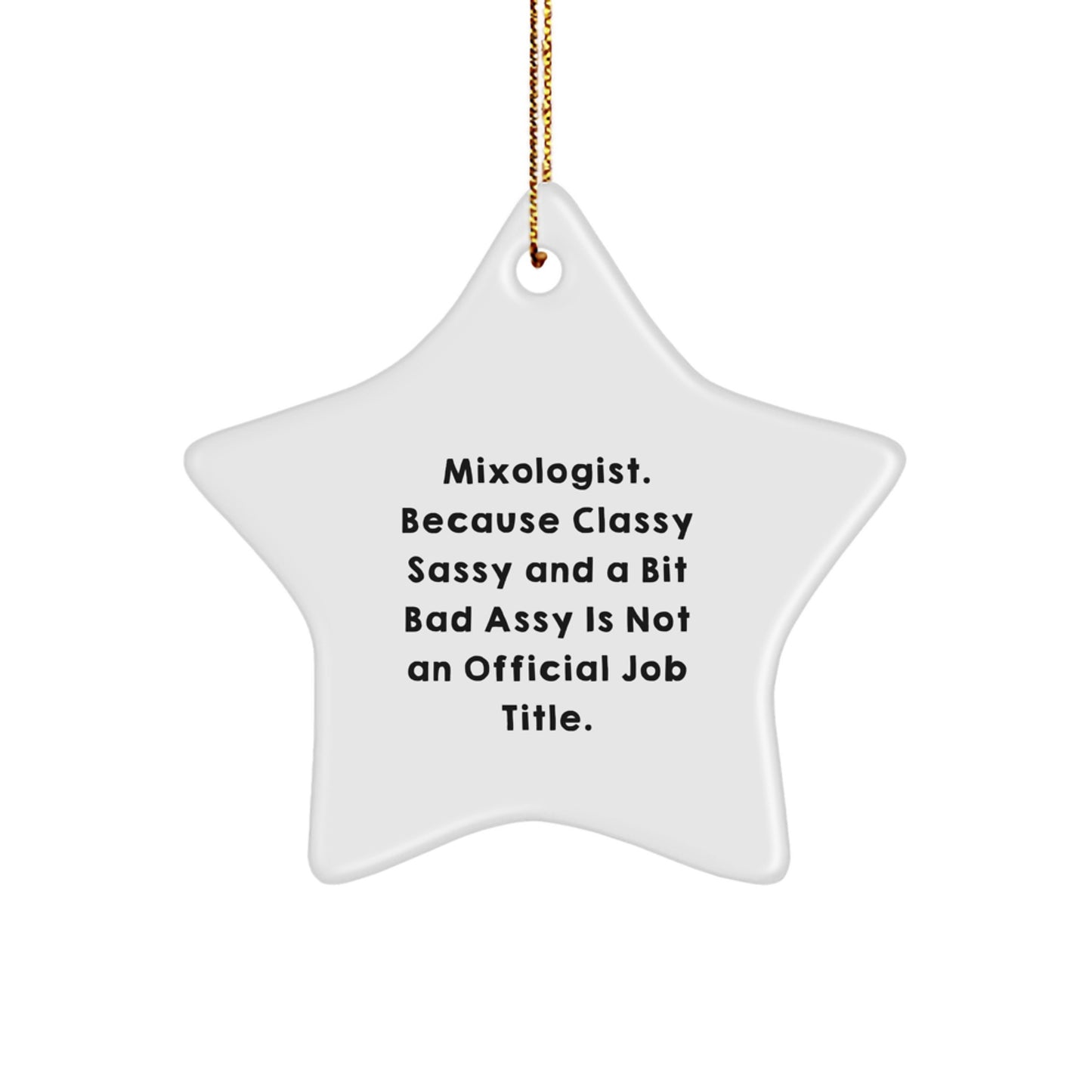Funny Mixologist Gifts from Friends for Christmas, Star Ornament with Sassy Quote, Gifts for Mixologist - Image 1