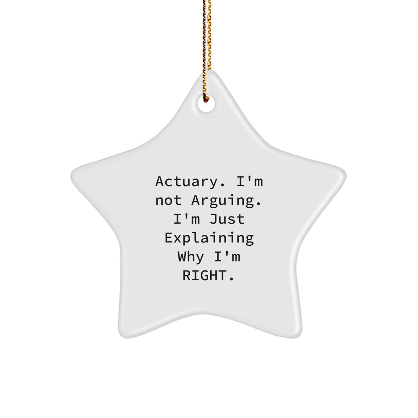 Funny Actuary Gifts for Men, Actuary Star Ornament, Christmas Unique Gifts from Friends, Funny Quote for Actuary - Image 1