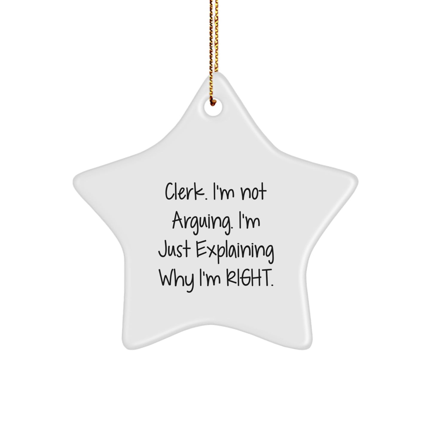 Funny Clerk Star Ornament Gifts from Friends, Coworkers, Family, Christmas Unique Ideas - Image 1