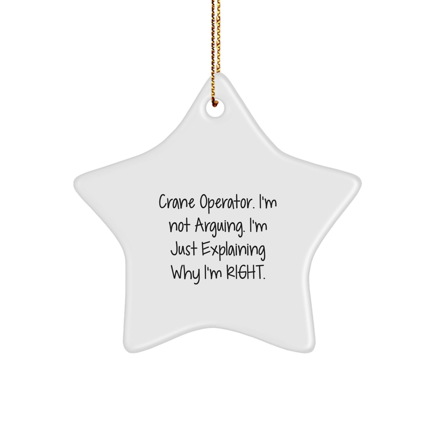 Funny Crane Operator Gifts for Men, Christmas Unique Star Ornament from Friends, Co-worker, Family - Image 1