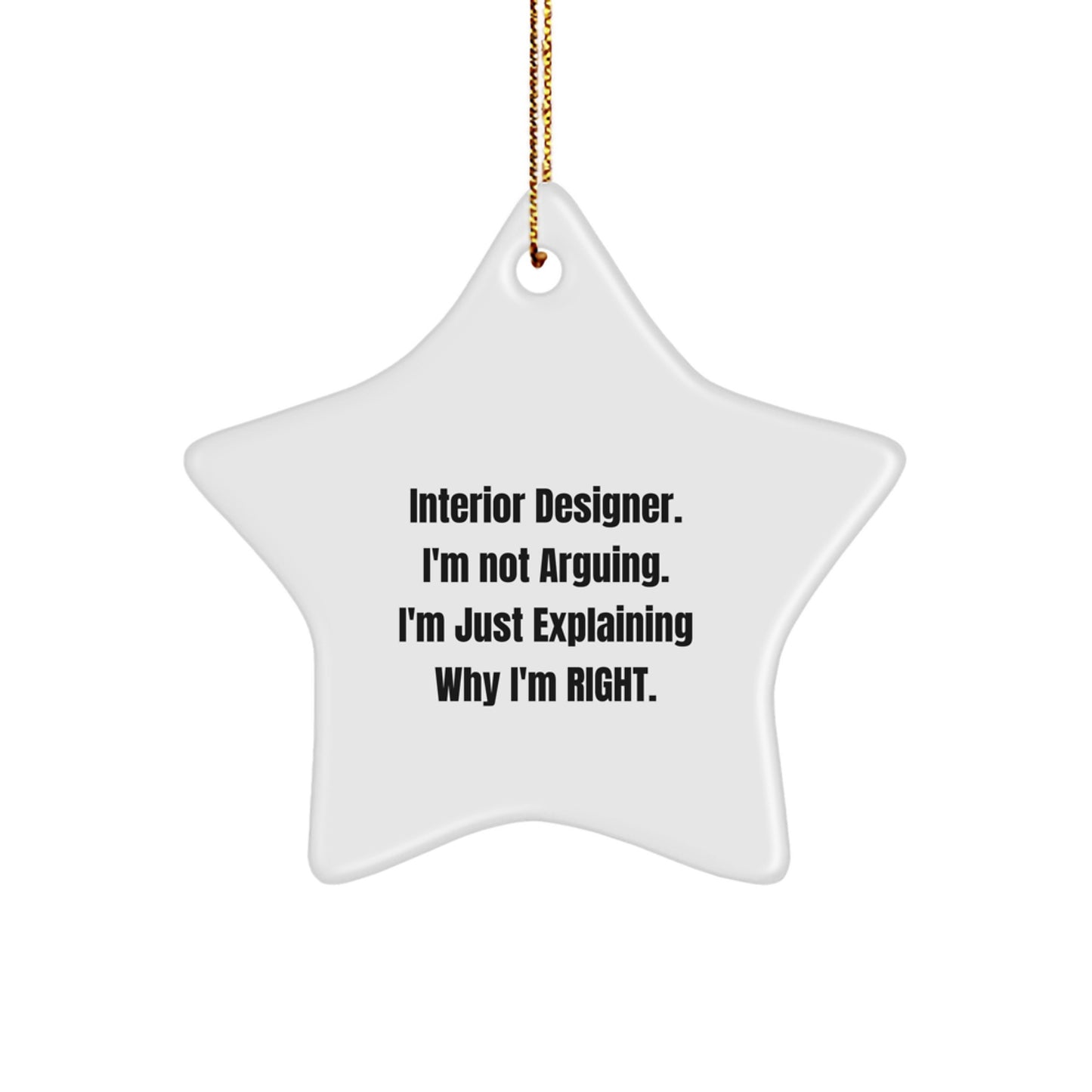 Funny Interior Designer Gifts from Men - Star Ornament with Inspirational Quote, Perfect Christmas Unique Gifts for Interior Designer Friends, Home Decor - Image 1