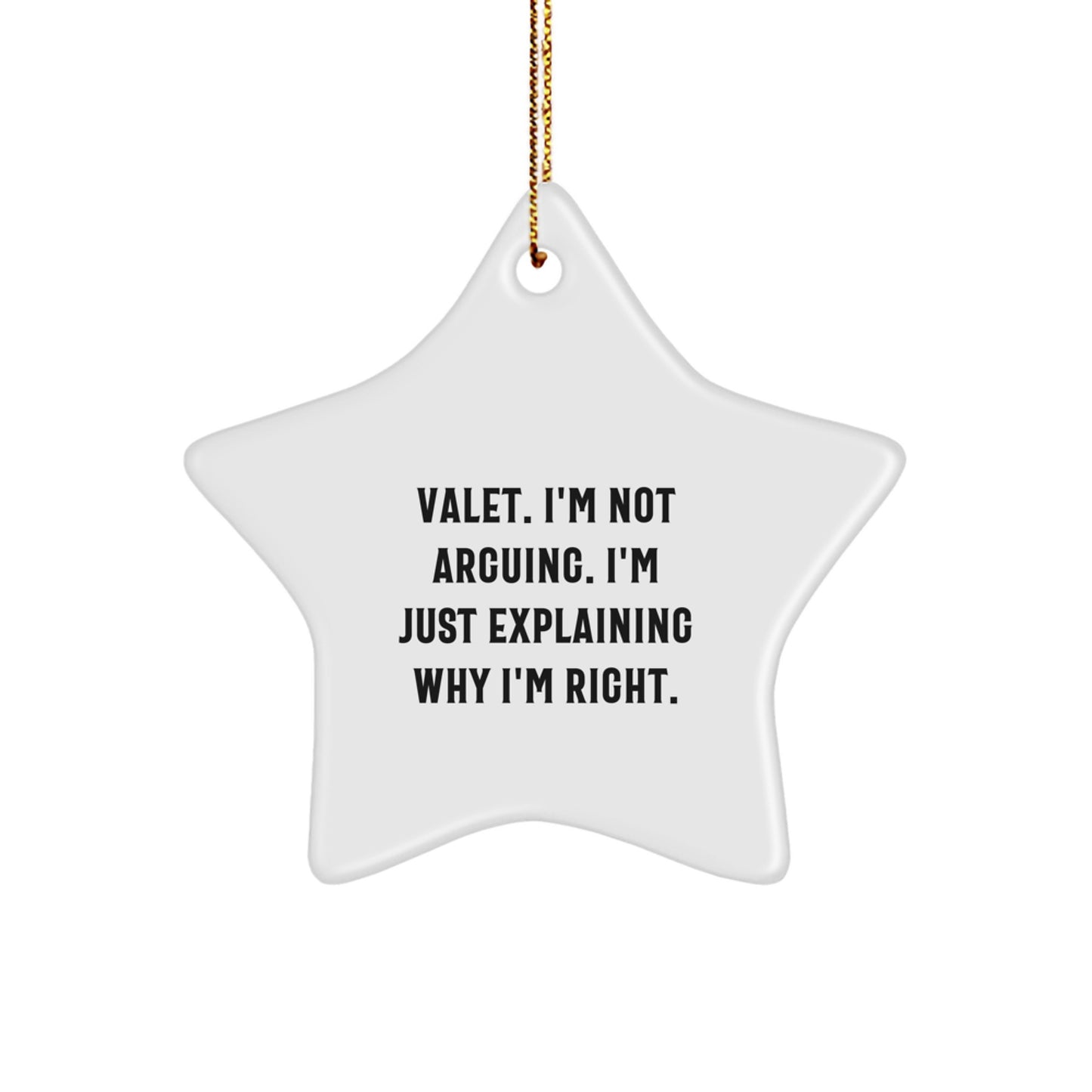 Valet Funny Star Ornament Gifts from Men for Christmas Unique Valet Decor - Image 1