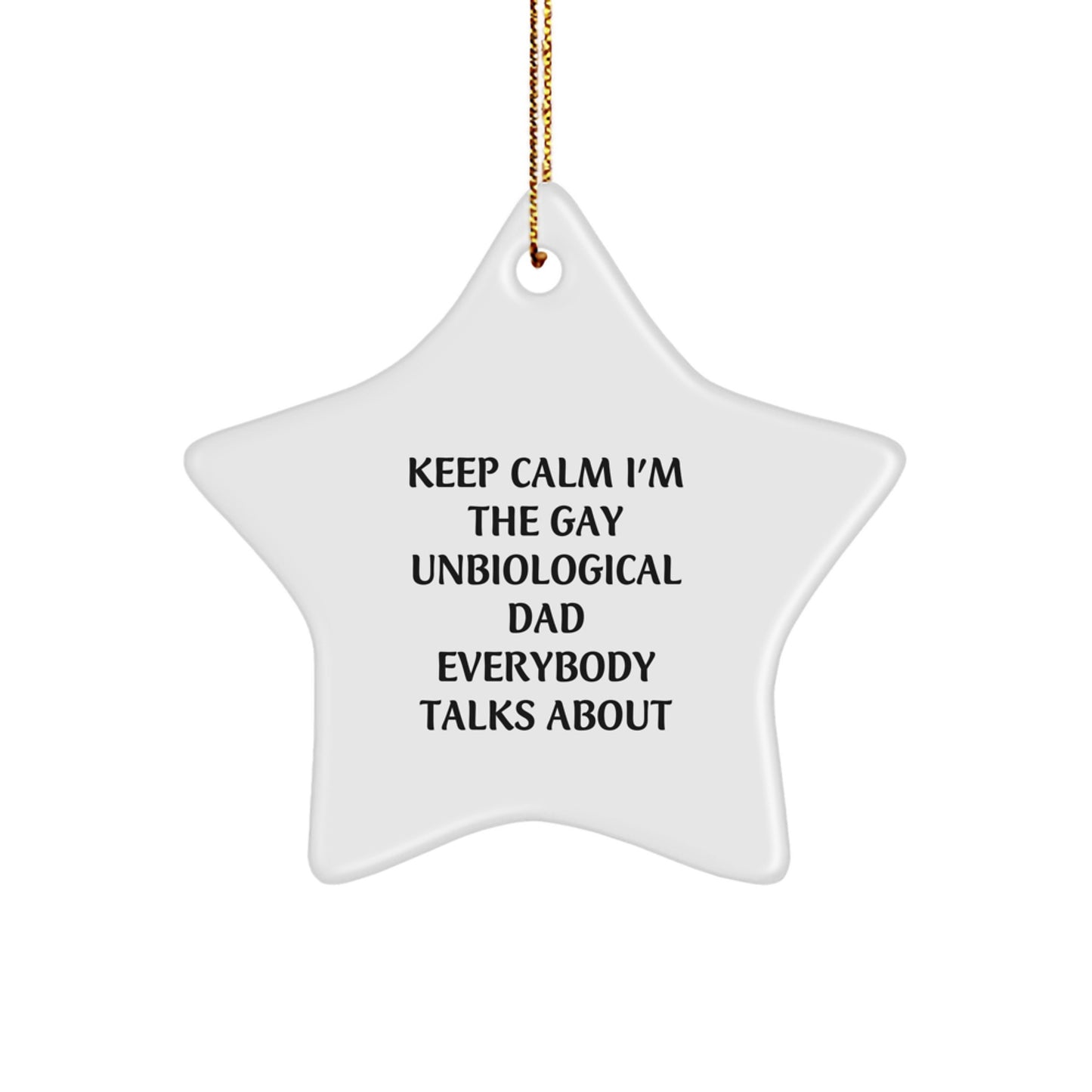 Funny Unbiological Dad Christmas Star Ornament Gifts from Men to Unbiological Dad, Star Decoration for Home - Image 1