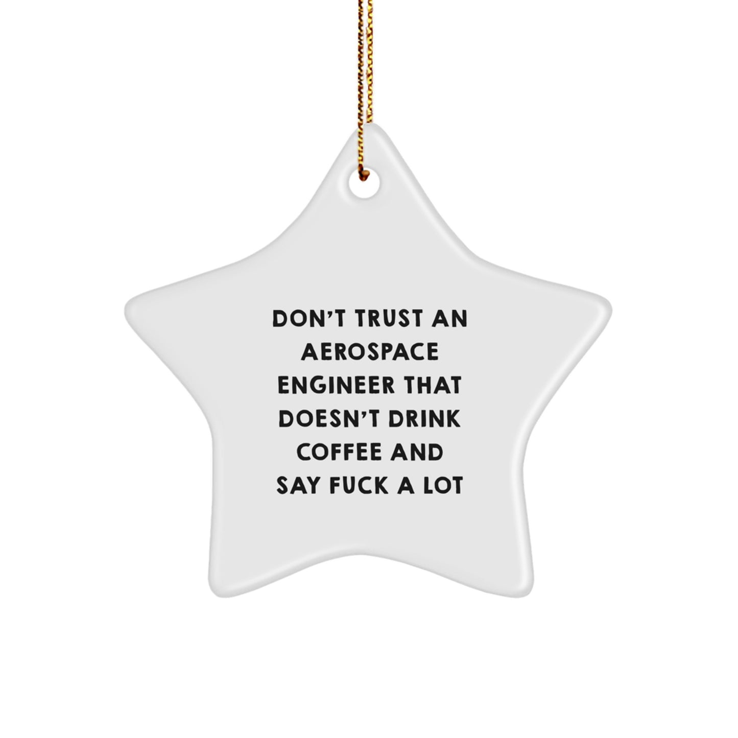 Whimsical Aerospace Engineer Star Christmas Ornament for Friends Gift - Image 1