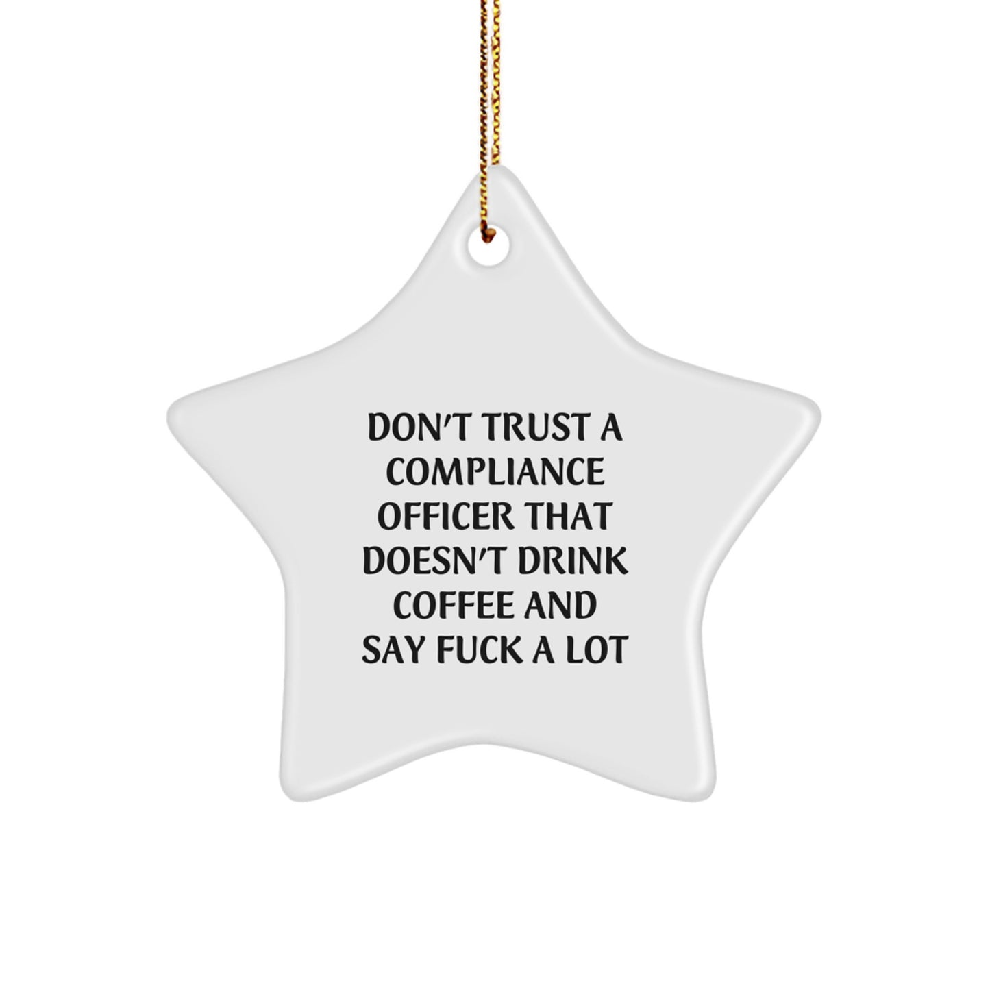 Funny Compliance Officer Gifts for Compliance Officers, Unique Star Ornament for Compliance Officer Friends, Christmas Unique Gifts from Men to Compliance Officer Coworkers - Image 1