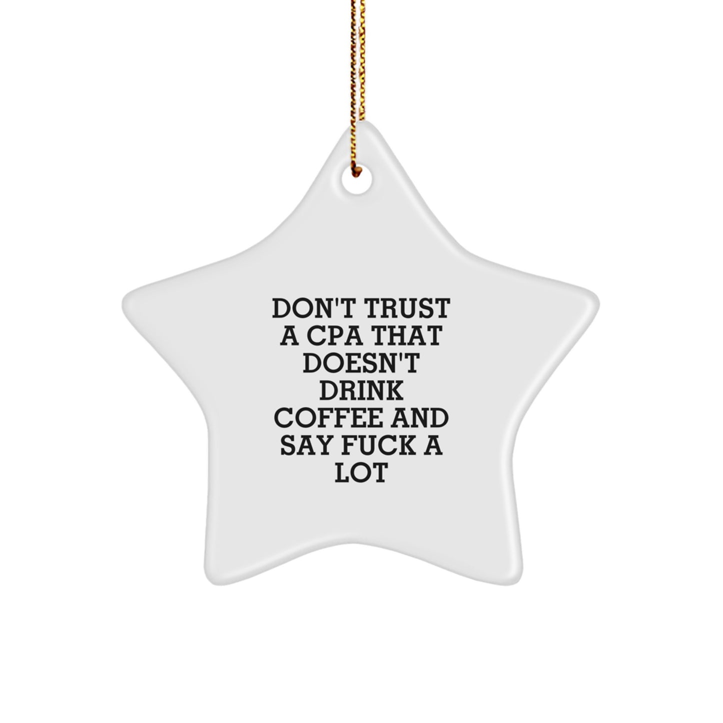 Christmas Unique Gift for Her CPA Star Ornament Present Don't Trust a CPA - Image 1