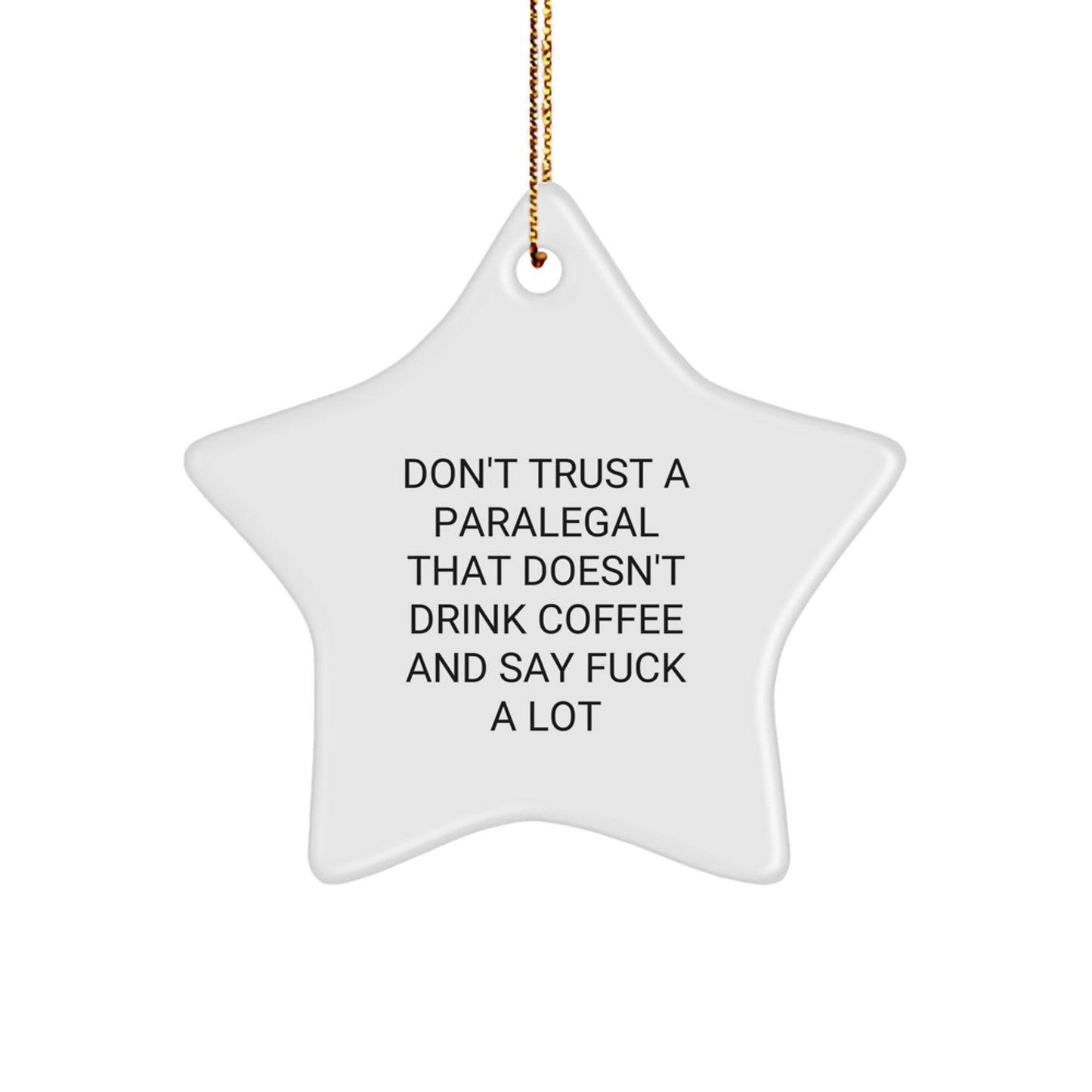 Christmas Unique Gift for Her Paralegal Star Ornament Present Coffee Lover - Image 1