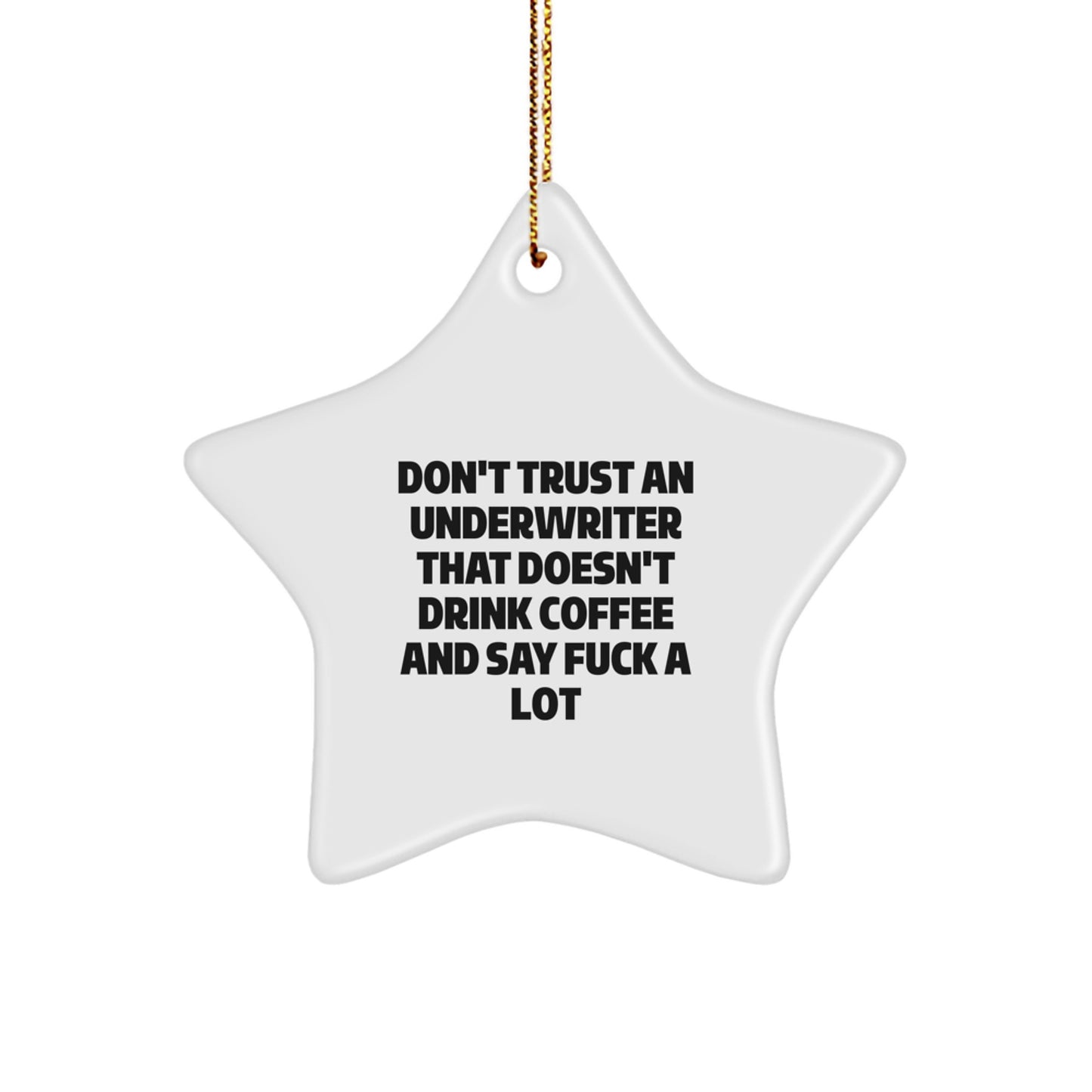 Underwriter Star Ornament Don't Trust Sarcastic Gift for Friends Novelty - Image 1