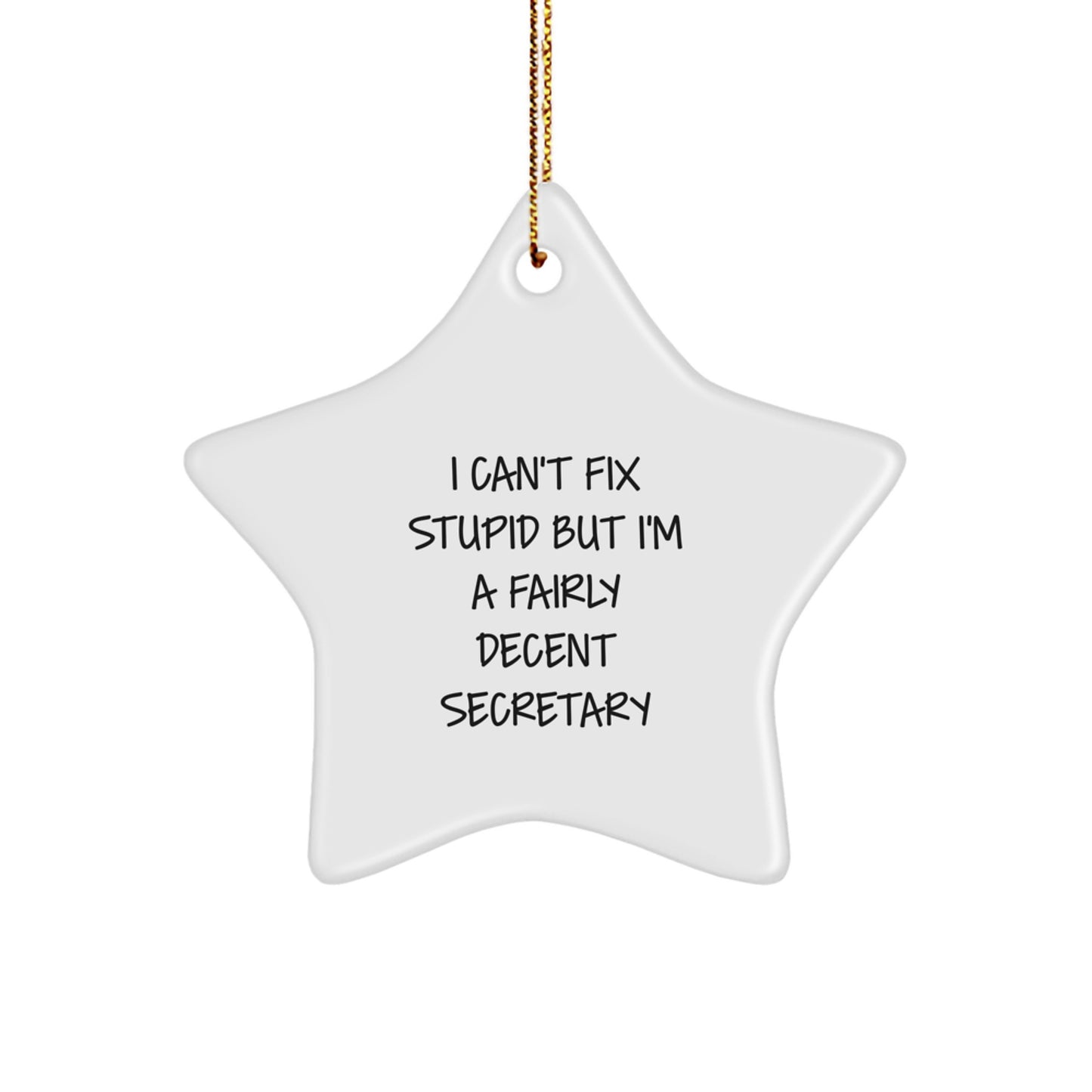 Funny Secretary Christmas Star Ornament Gifts from Friends for Men Women Coworkers - Image 1