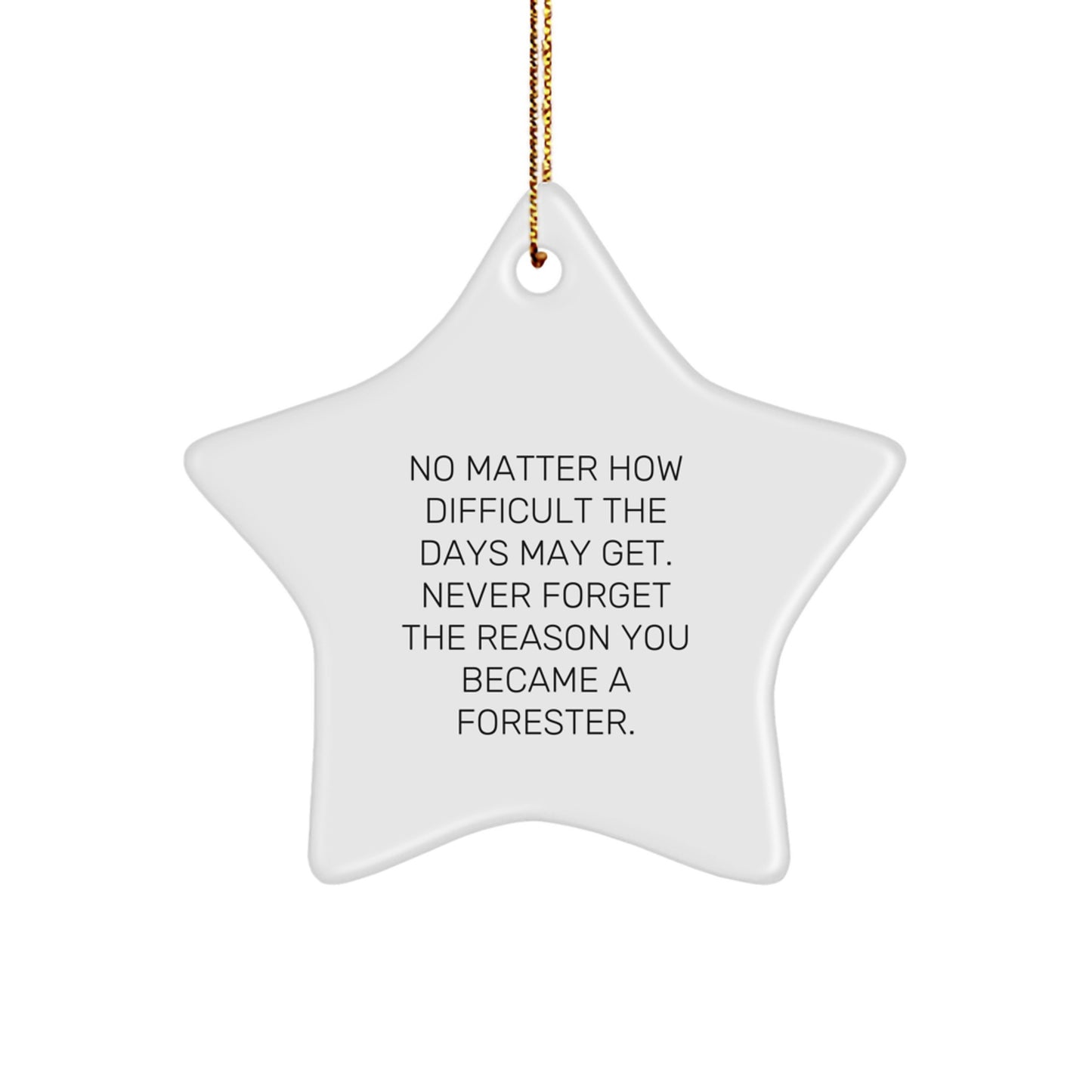 Forester Star Ornament Gifts from Men to Family, Christmas Unique Decorations with Inspirational Quote, Star-Shaped MDF with Gold Cord - Image 1