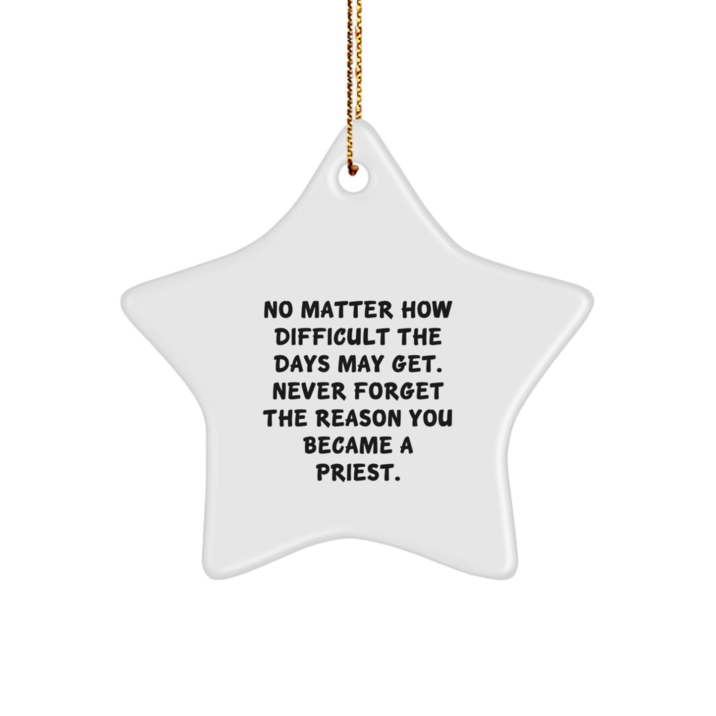Inspirational Priest Christmas Ornament for Friends Gift – Novelty Star - Image 1