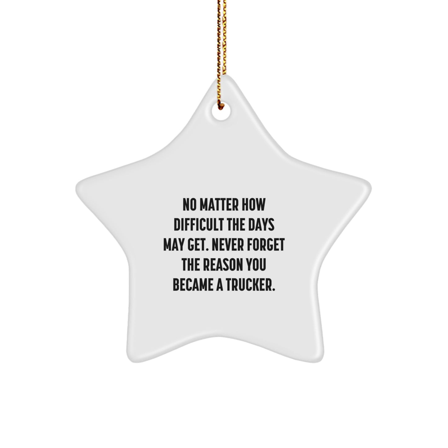 Funny Trucker Star Ornament Gifts from Men to Trucker Friends and Coworkers at Christmas Unique Gifts - Image 1