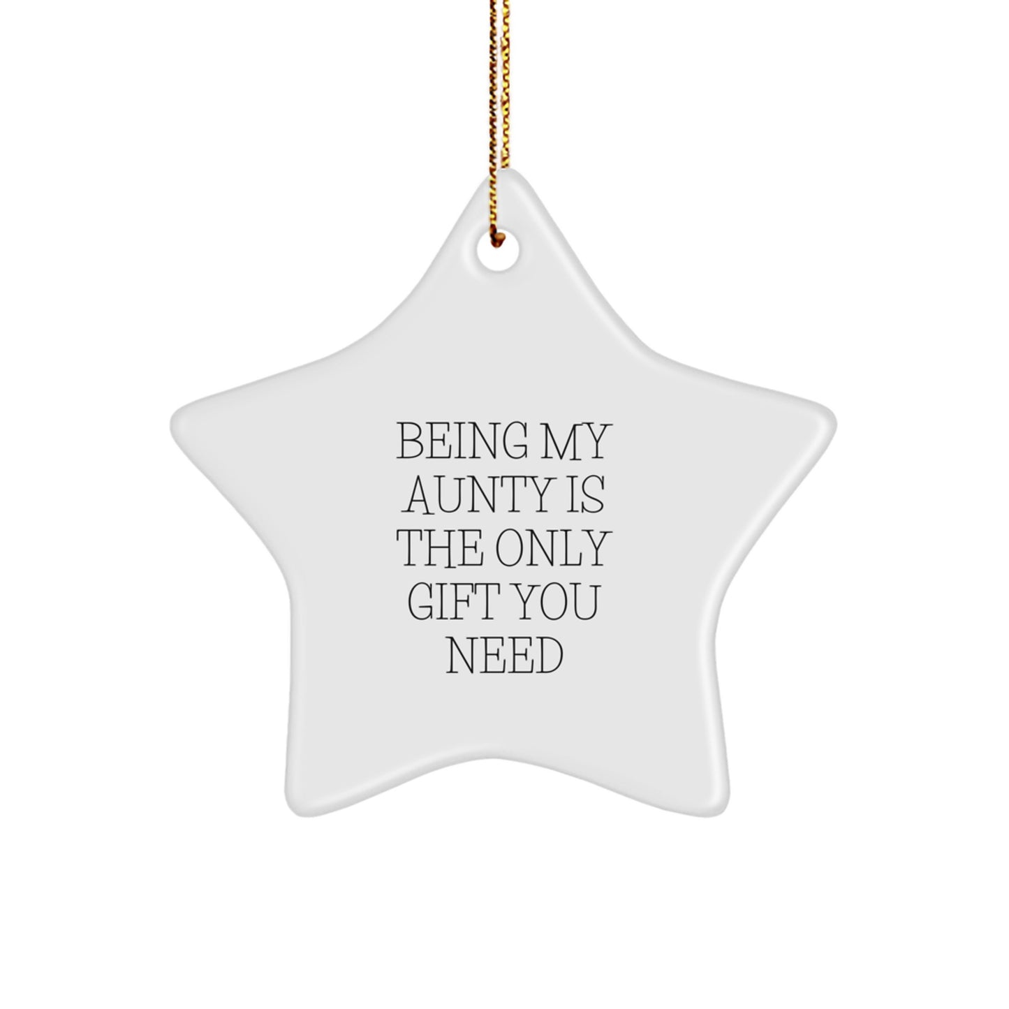 Cute Funny Aunty Gifts from Family Members for Aunty Star Ornament Christmas Unique Decorations - Image 1