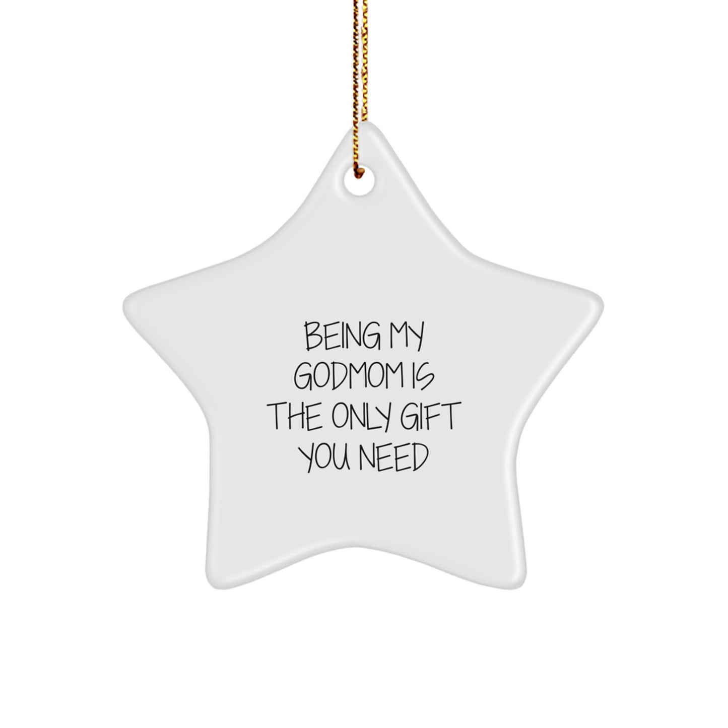 Godmom Keepsake Star Holiday Tree Christmas Ornament for Him Bright Gift - Image 1
