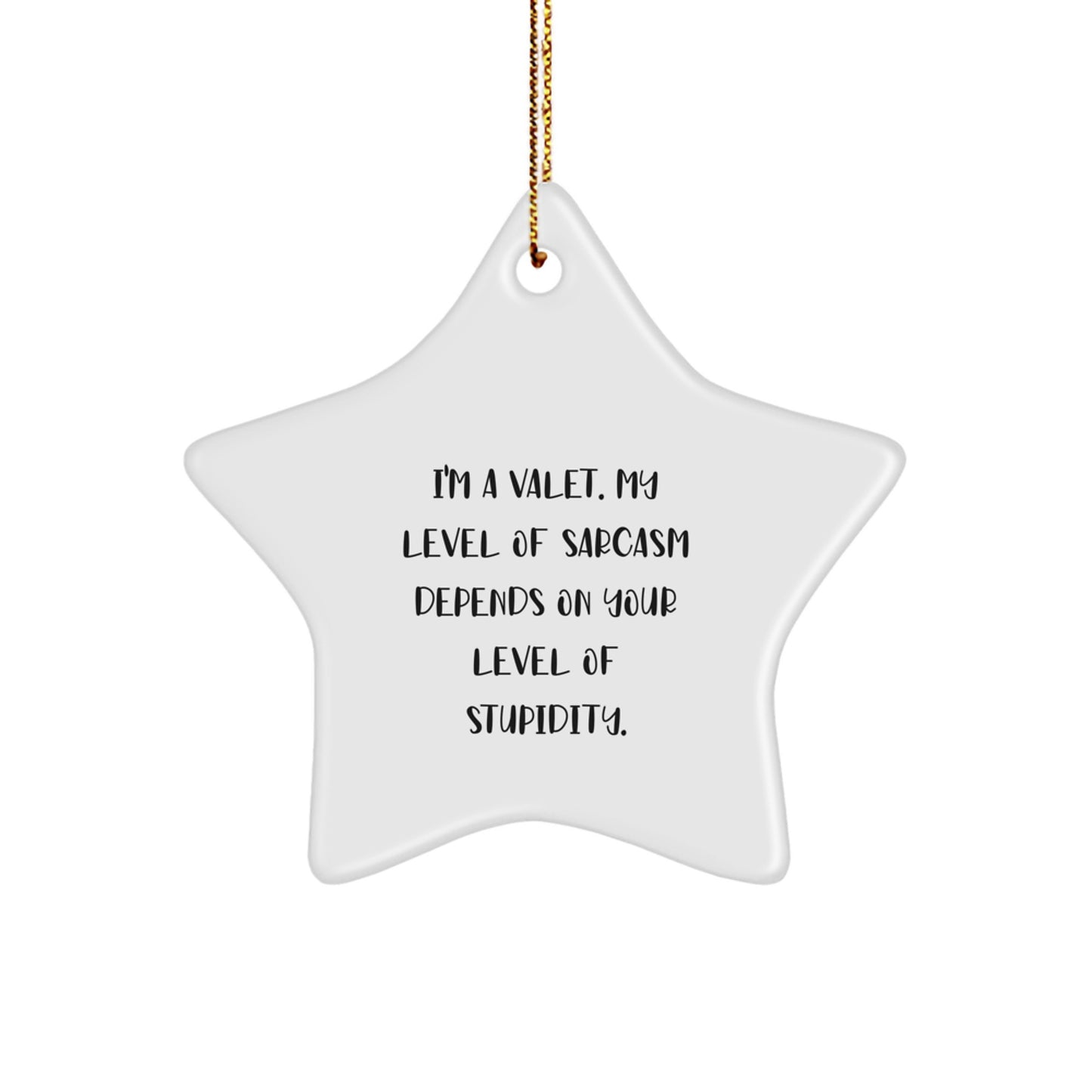 Funny Valet Christmas Unique Gifts from Men to Valet Star Ornament with Sarcasm Quote, Perfect Star Decoration for Home - Image 1