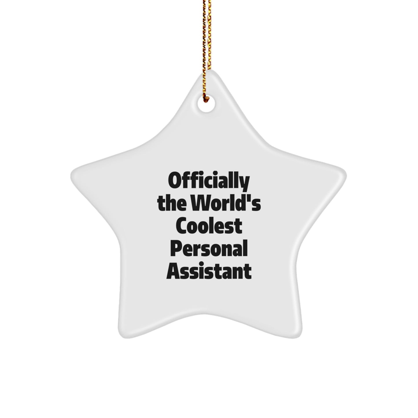 Personal Assistant Gifts from Men, Funny Officially The World's Coolest Personal Assistant Star Ornament for Friends, Christmas Unique Gifts for Family - Image 1