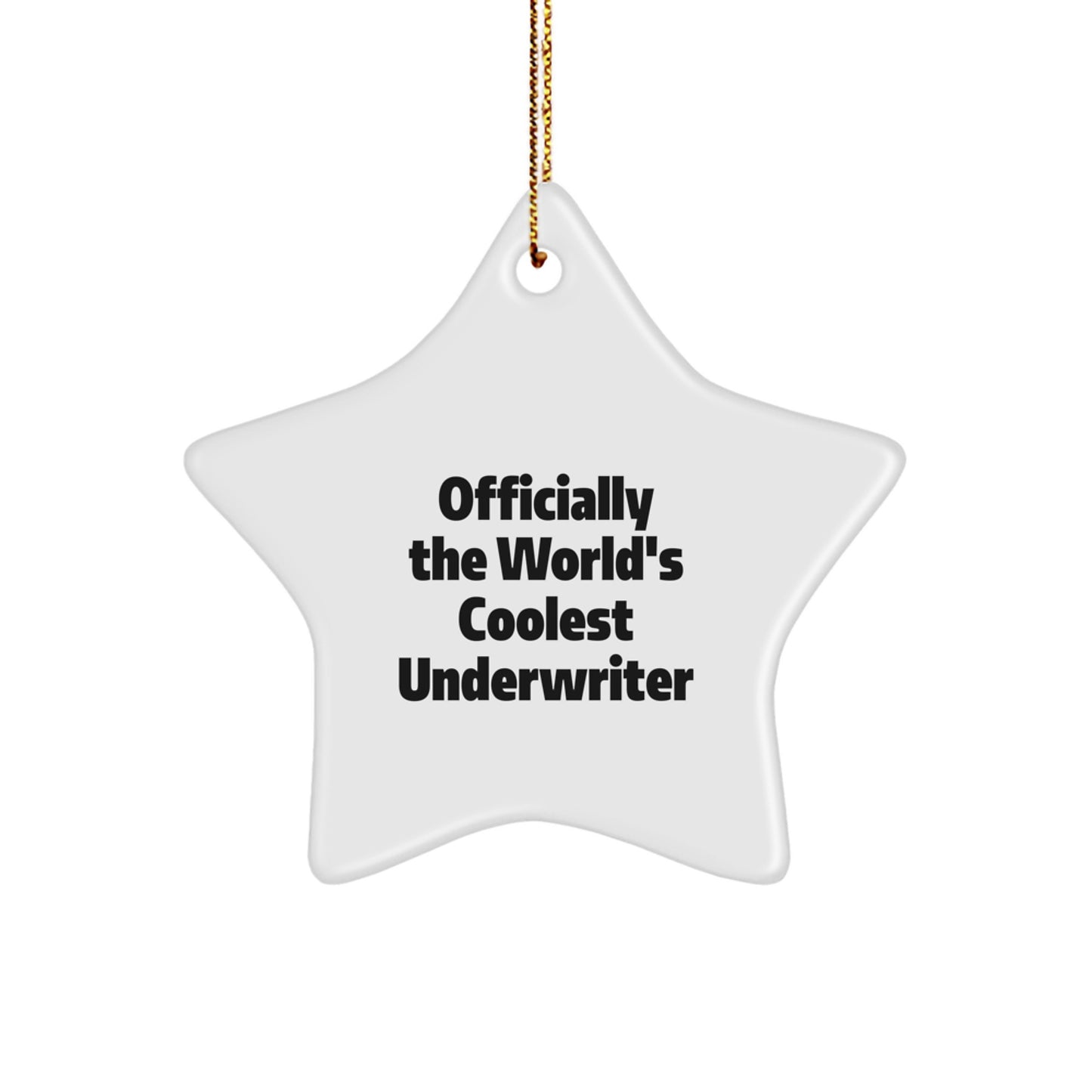 Funny Underwriter Gifts from Friends - Officially The World's Coolest Star Ornament for Underwriter Men - Image 1