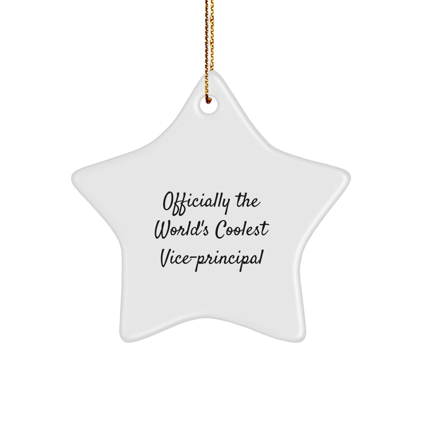 Funny Vice-principal Gifts from Friends - 'Officially The World's Coolest Vice-principal' Star Ornament for Christmas - Image 1