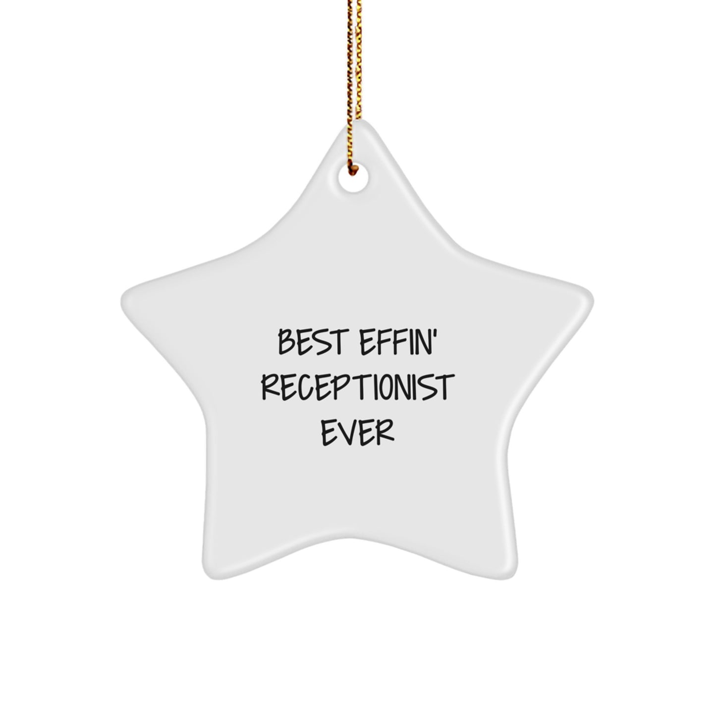 Sassy Receptionist Star Ornament for Friends Novelty Christmas Gift - Image 1