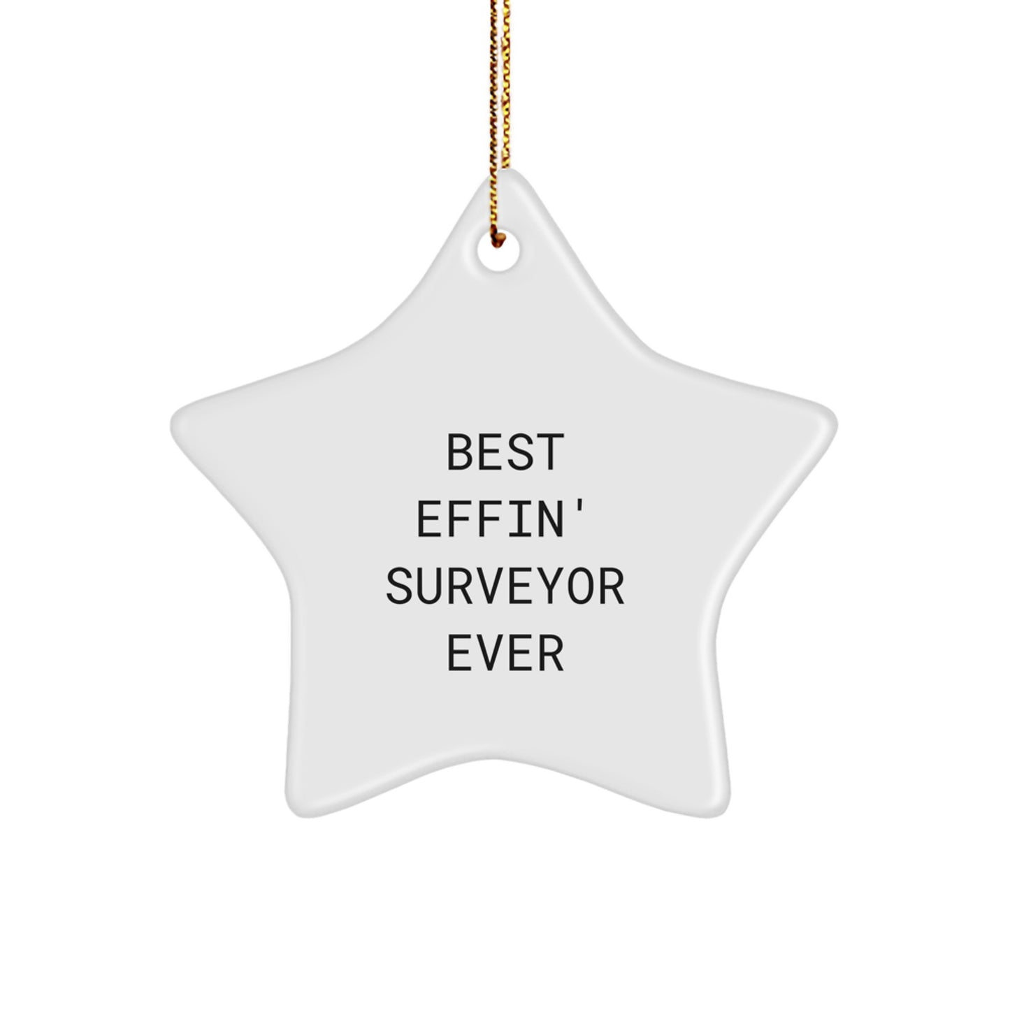 Surveyor Star Ornament Best Effin' Surveyor Ever Gift for Coworkers - Image 1