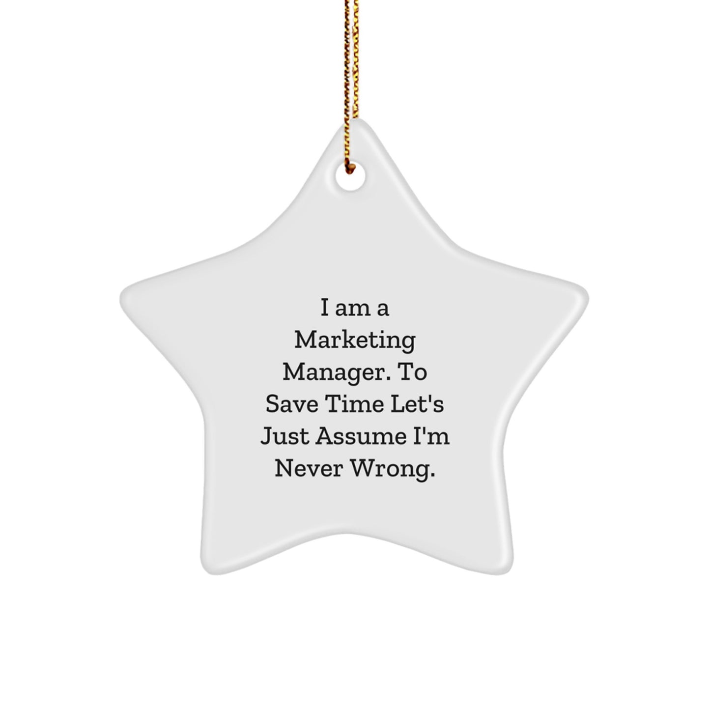 Funny Marketing Manager Star Ornament Gifts for Men Women Friends Coworkers - Unique Christmas Unique Gifts from Friends to Family - Image 1