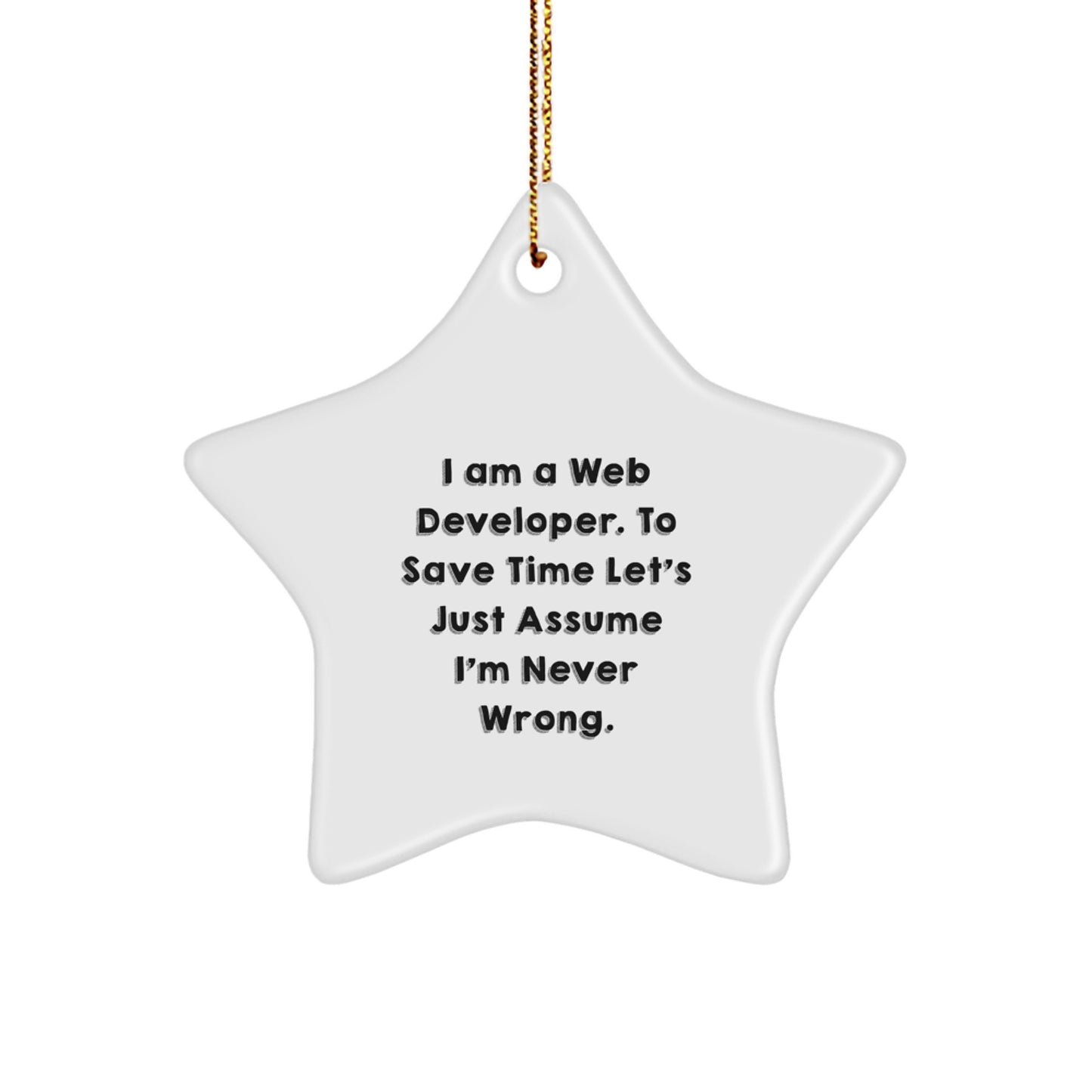 Funny Web Developer Gifts from Friends to Men, 'I Am a Web Developer' Star Ornament for Christmas, Unique Presents for Coworkers - Image 1