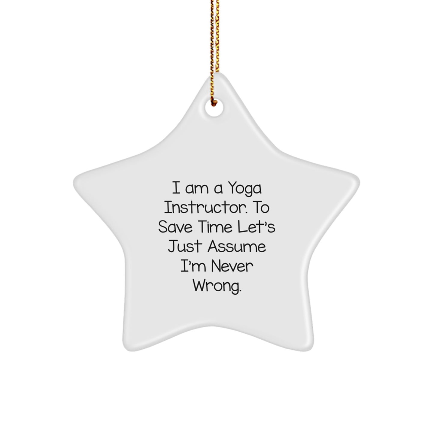 White Star Christmas Ornament for Coworkers Gift – Yoga Instructor Idea - Image 1