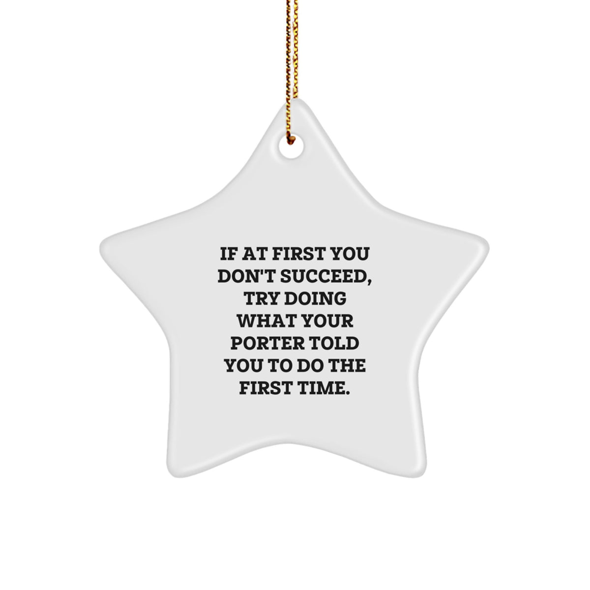 Christmas Unique Gift Porter Star Ornament for Her – Present White - Image 1