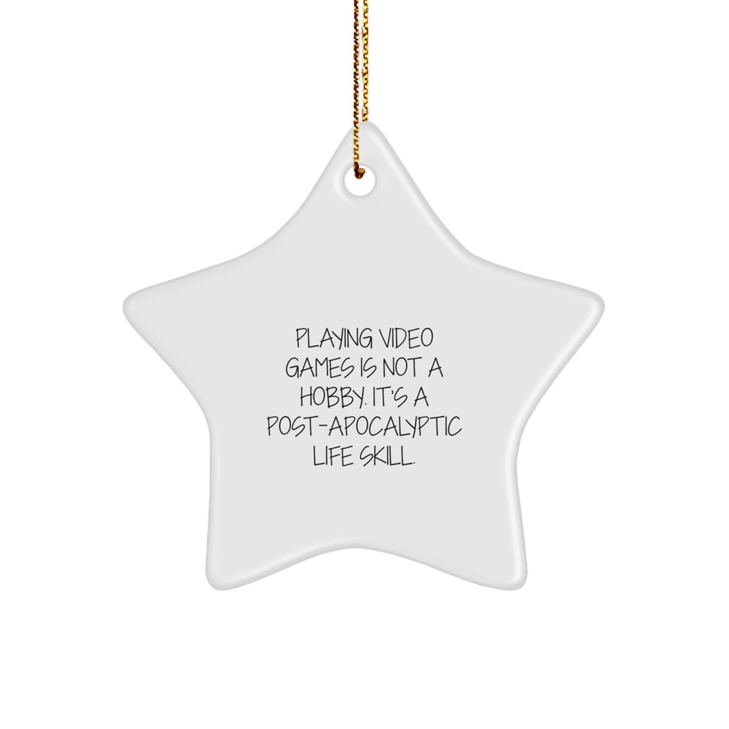 Funny Gaming Life Skill Star Ornament, Gifts from Friends for Playing Video Games Enthusiasts, Christmas Unique Gifts - Image 1