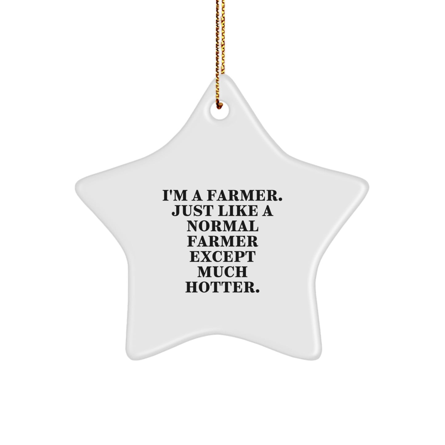 Funny Farmer Star Ornament, Gifts for Farmer Men, Christmas Unique Gifts from Friends, Family, or Coworkers - Image 1